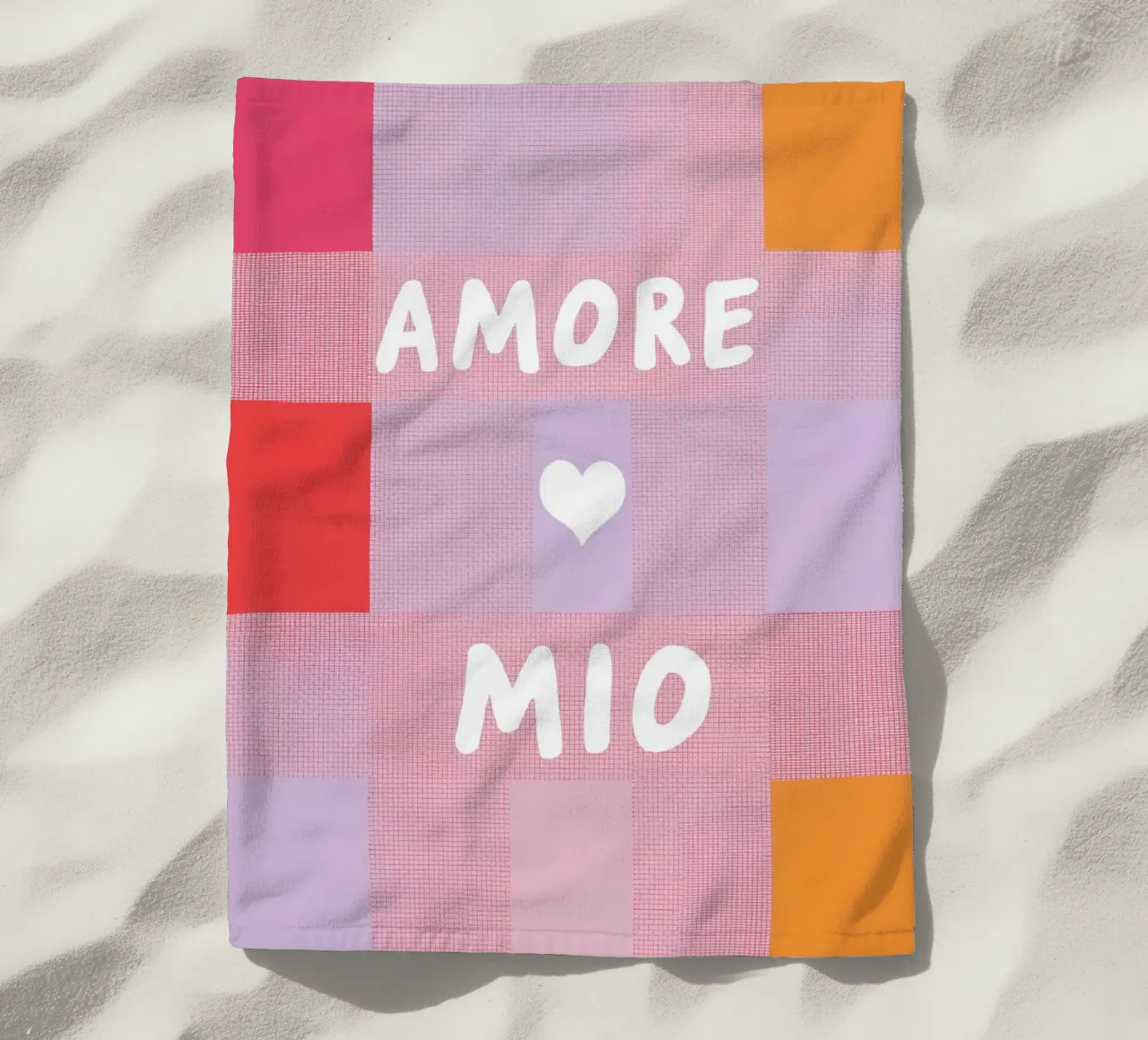 Amore mio Gitterlook telo mare da Carinaprint