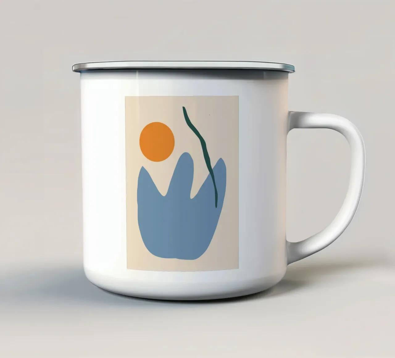 Impianto e sole minimo tazza in smalto da Little Dean