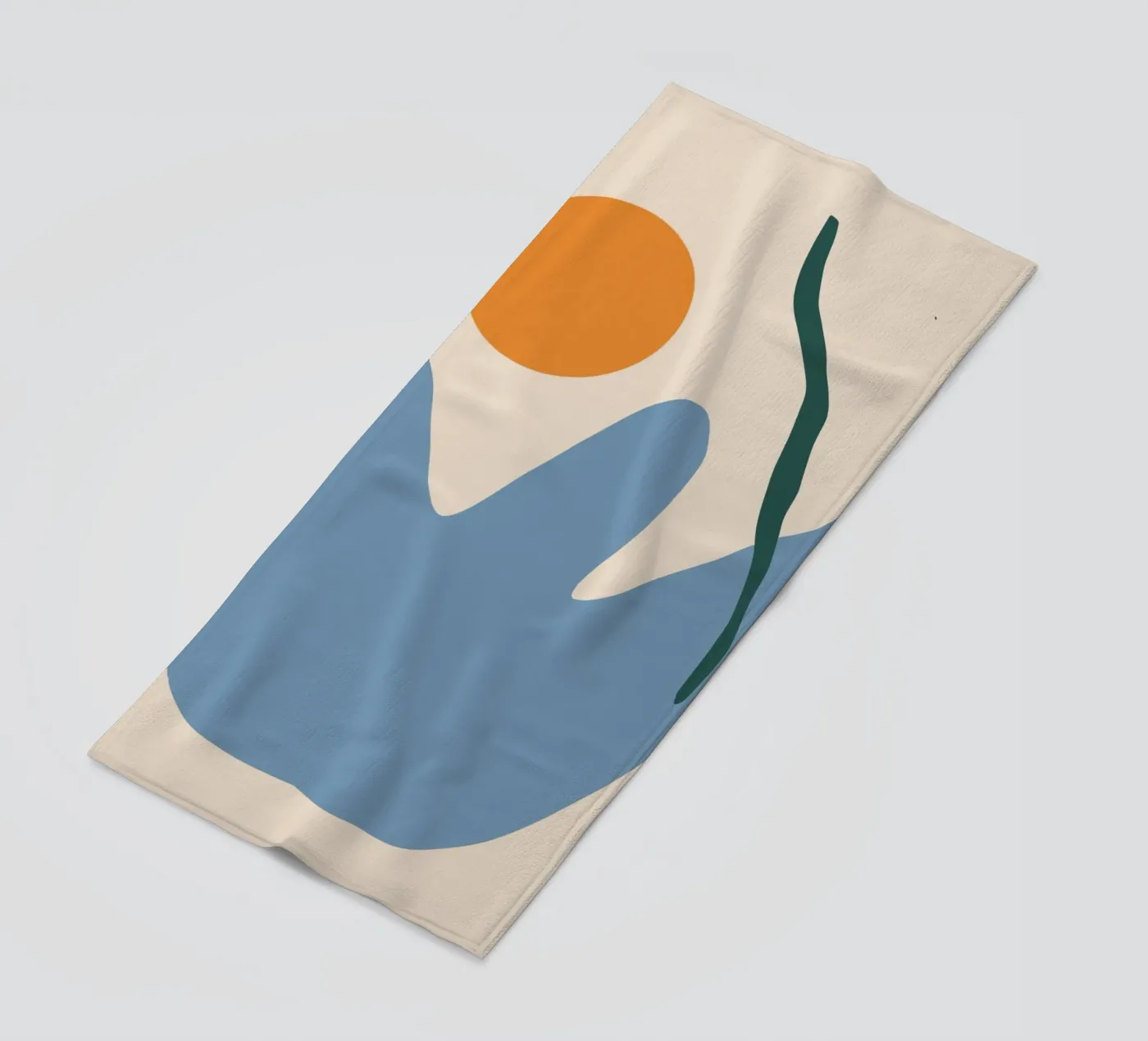 Plant and sun minimal beach towel by Little Dean