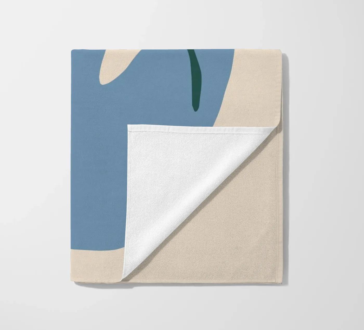 Plant and sun minimal beach towel by Little Dean