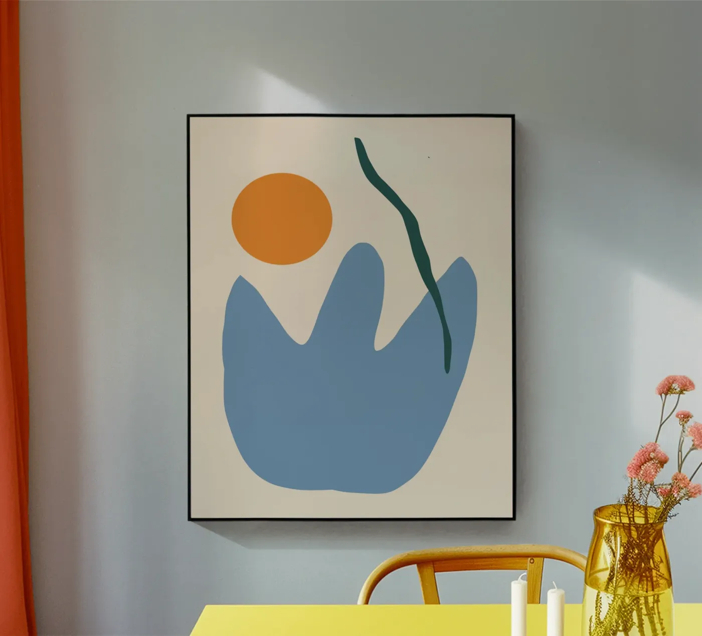 Plant and sun minimal acryl van Little Dean