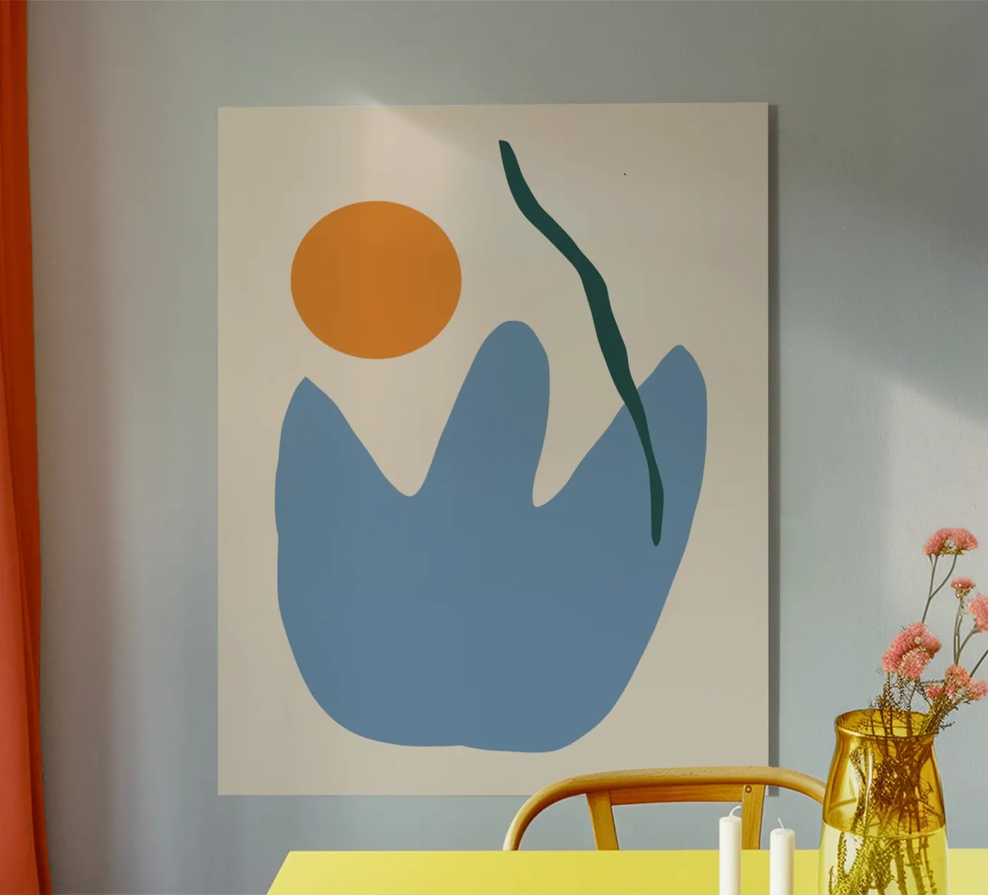 Plant and sun minimal acryl van Little Dean