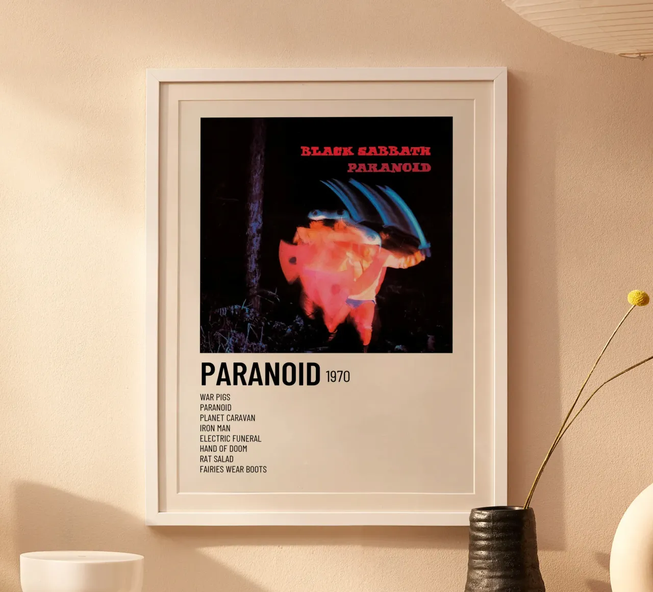 Black Sabbath Paranoid poster con telaio in plastica da Roronoa7