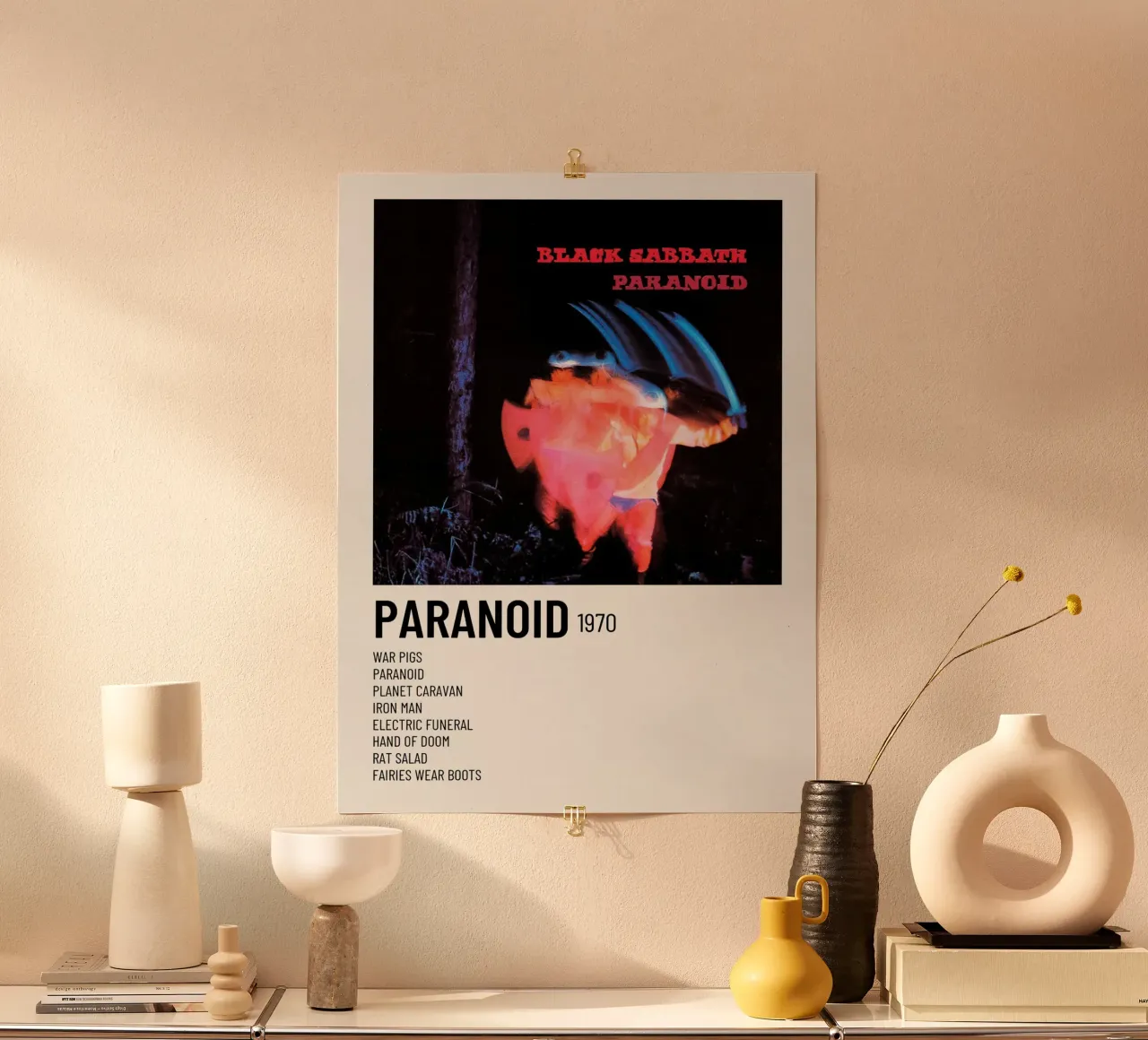 Black Sabbath Paranoid poster con telaio in plastica da Roronoa7