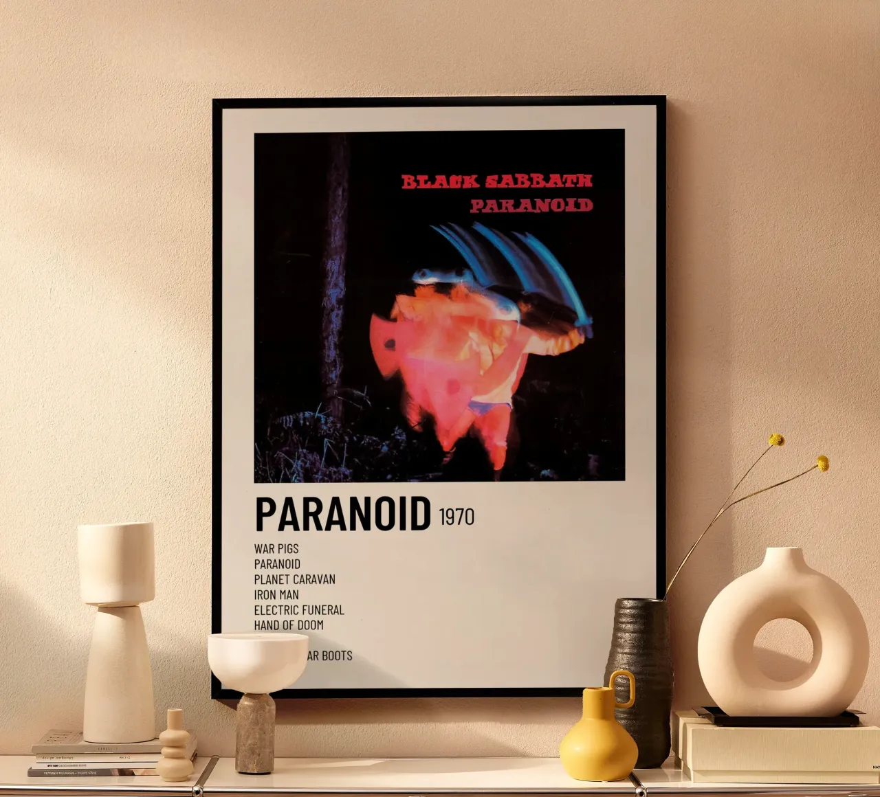 Black Sabbath Paranoid poster con telaio in plastica da Roronoa7