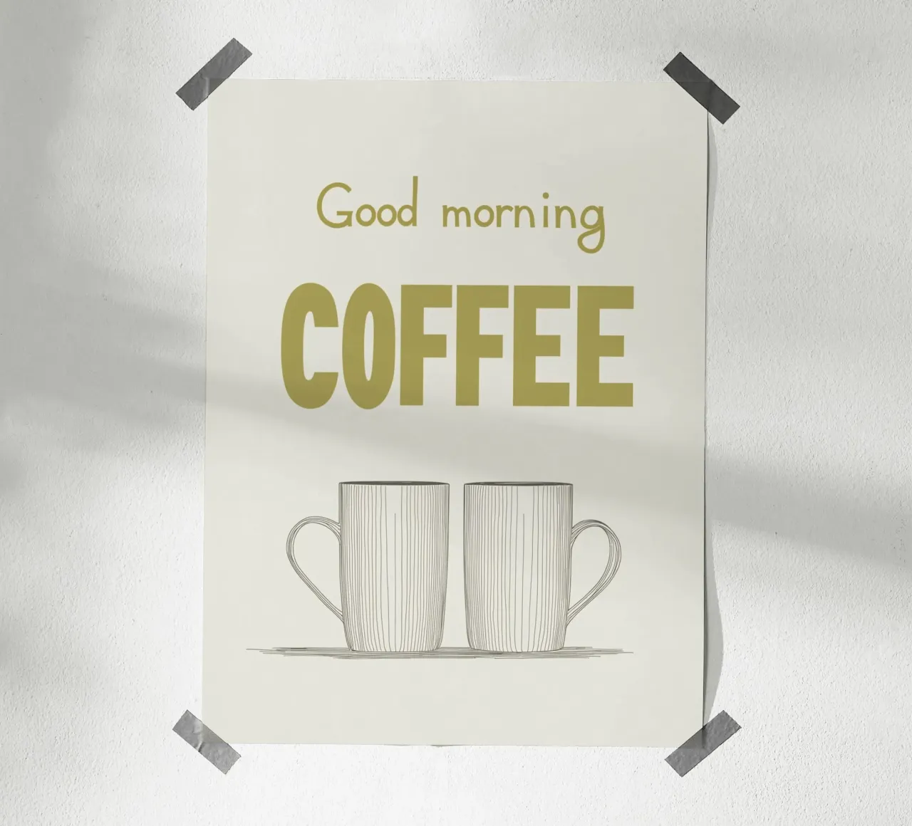 Buongiorno caffè verde chiaro poster da Carinaprint
