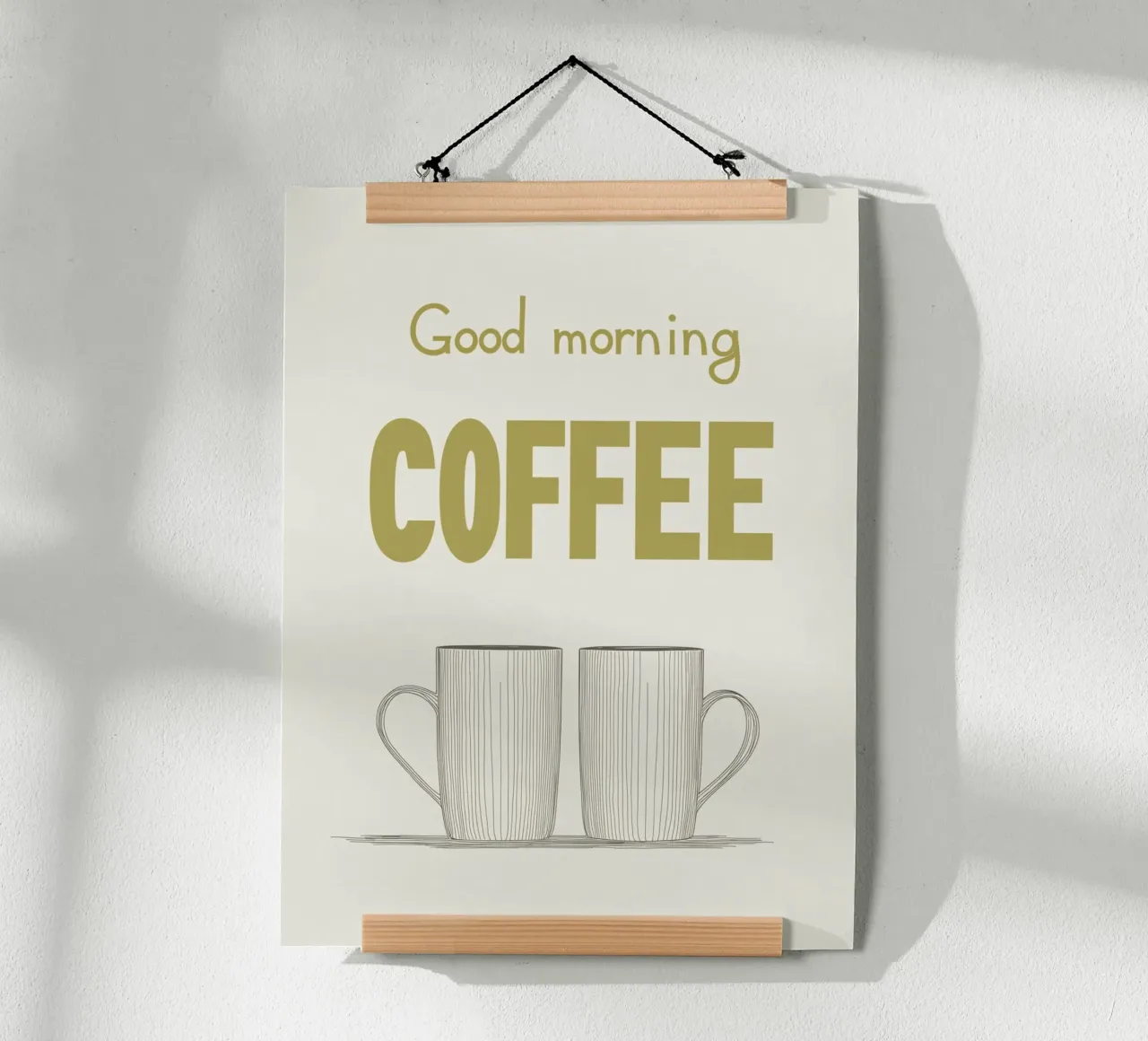 Buongiorno caffè verde chiaro poster da Carinaprint