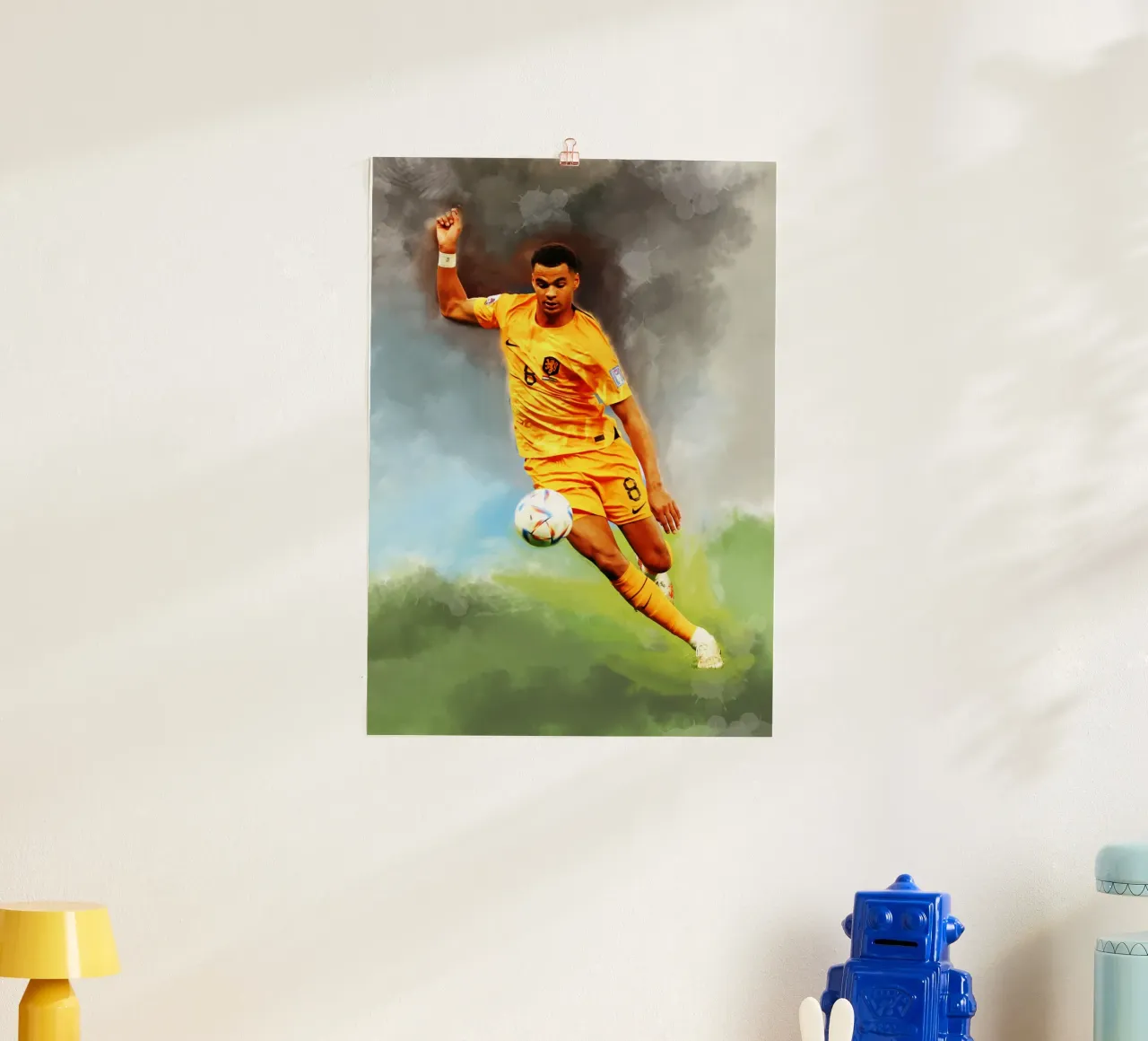 Cody Gakpo Giocatore di calcio olandese poster con telaio in plastica da Lembayung art