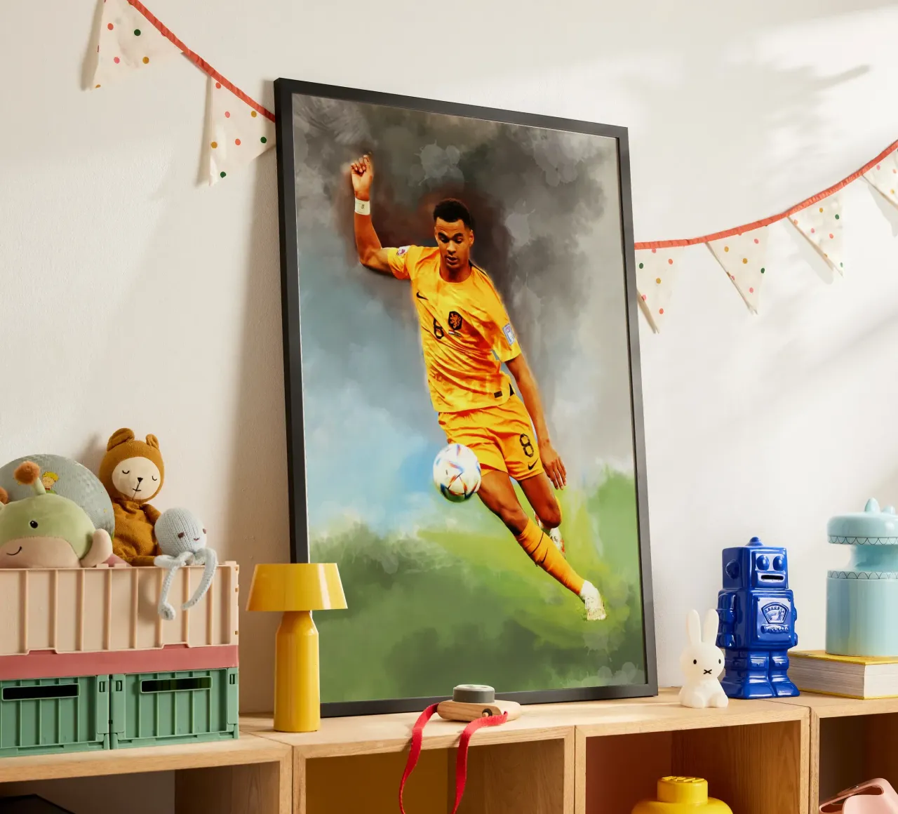 Cody Gakpo Giocatore di calcio olandese poster con telaio in plastica da Lembayung art