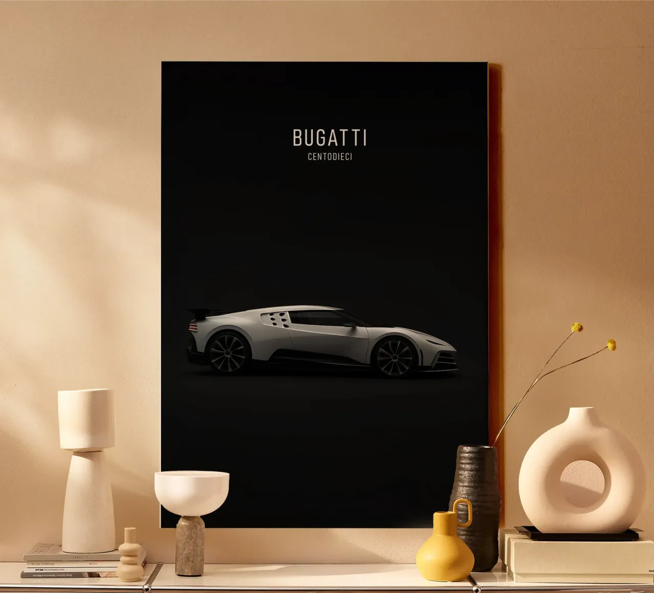 BUGATTI CENTODIECI canvas met Baklijst van AlexAuto