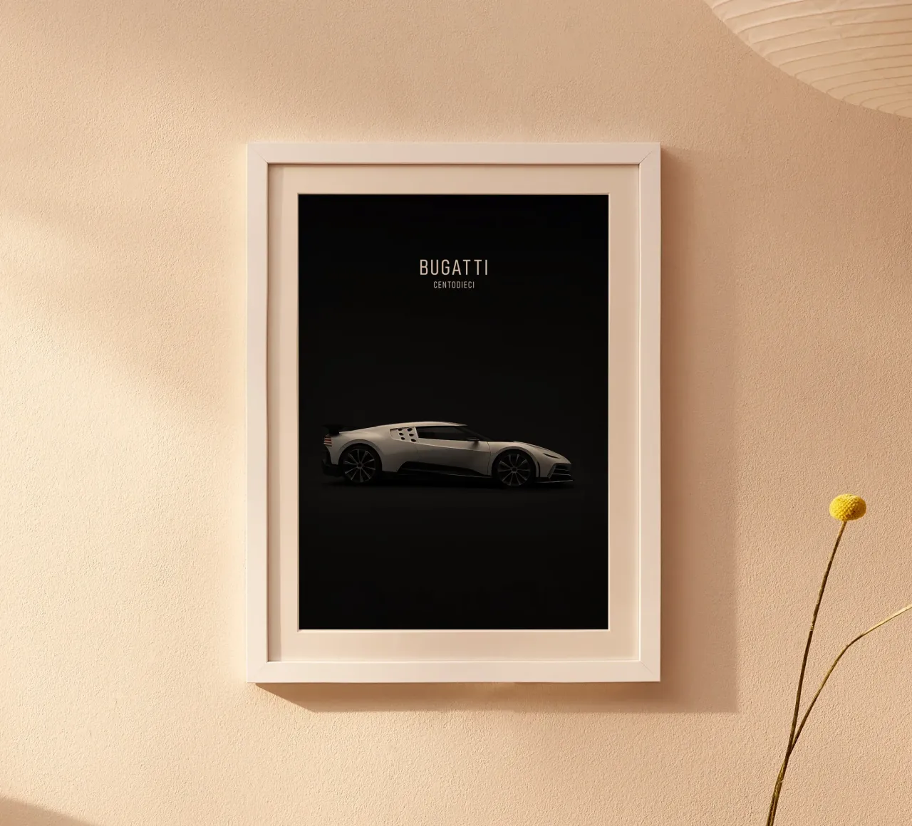 BUGATTI CENTODIECI poster con telaio in alluminio da AlexAuto
