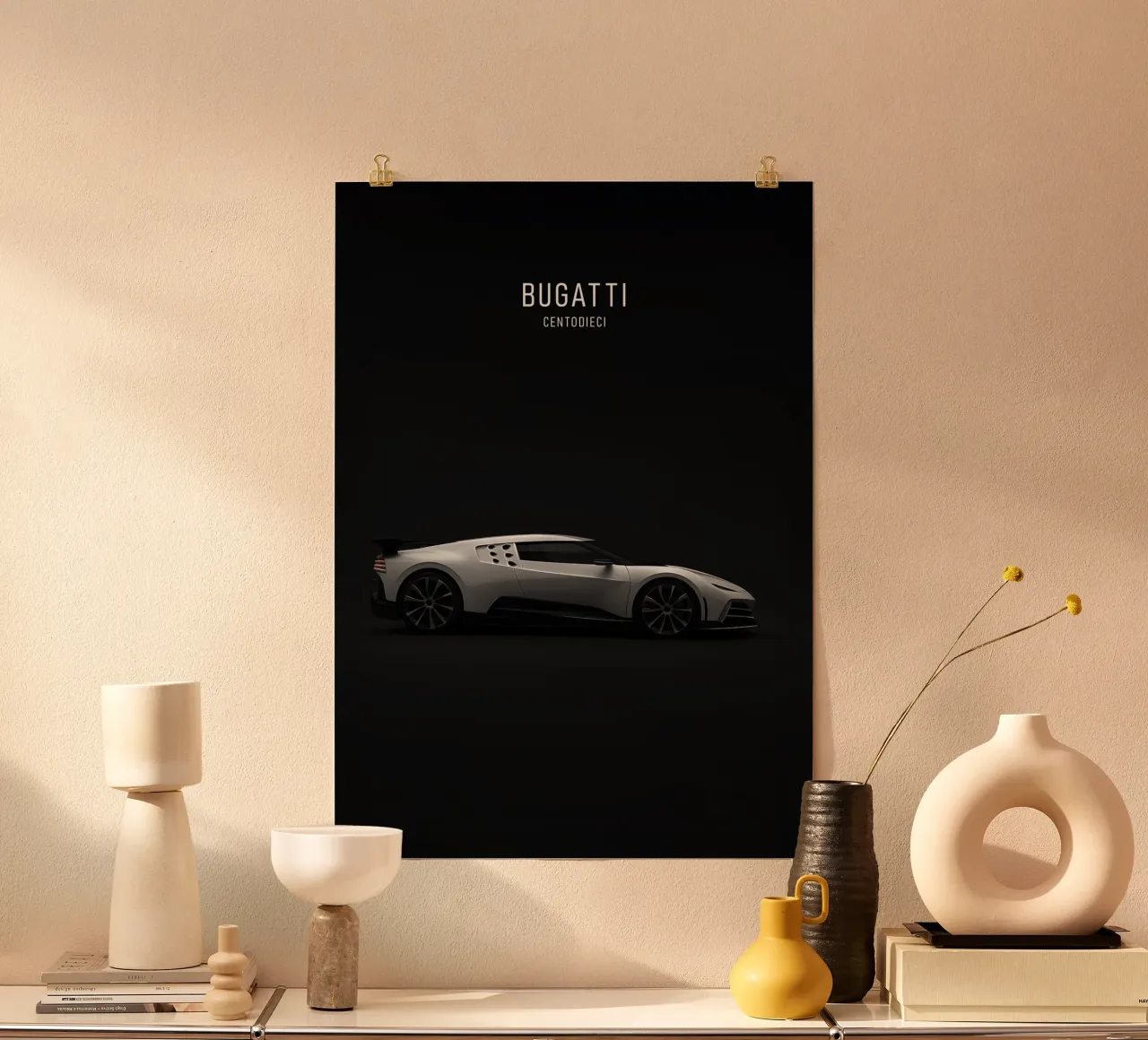BUGATTI CENTODIECI poster con telaio in alluminio da AlexAuto