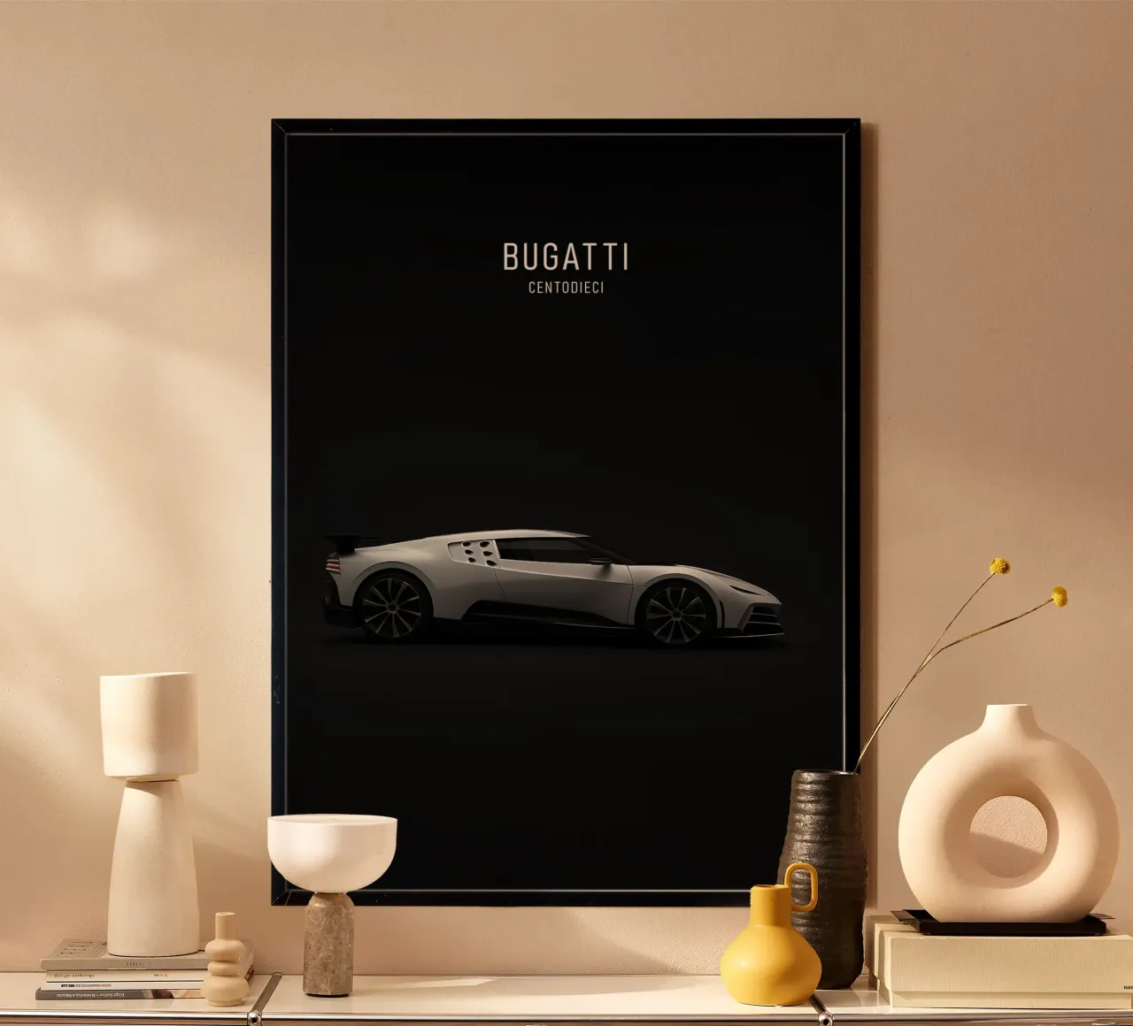 BUGATTI CENTODIECI poster con telaio in alluminio da AlexAuto