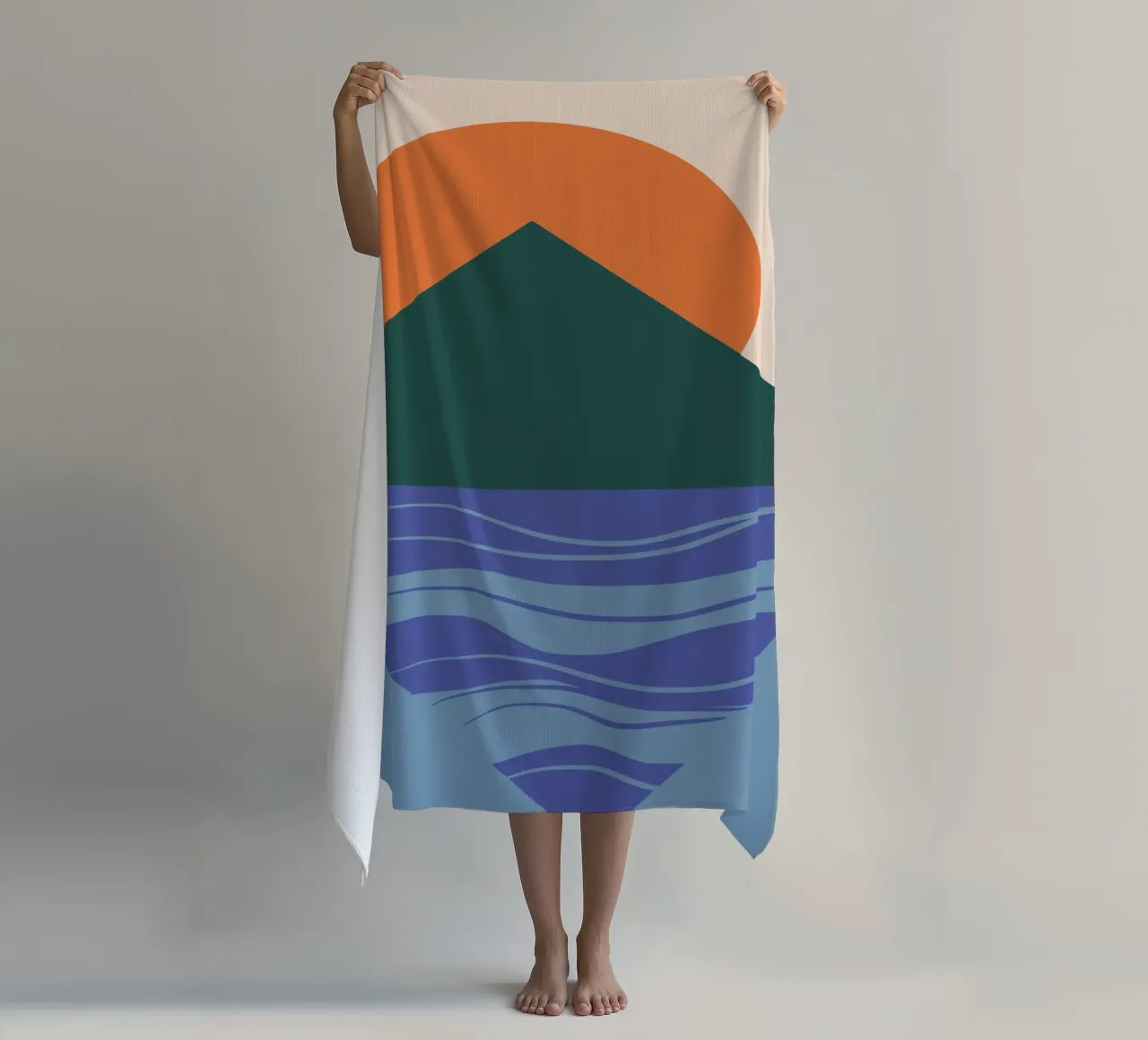 Missing reflection beach towel by Little Dean