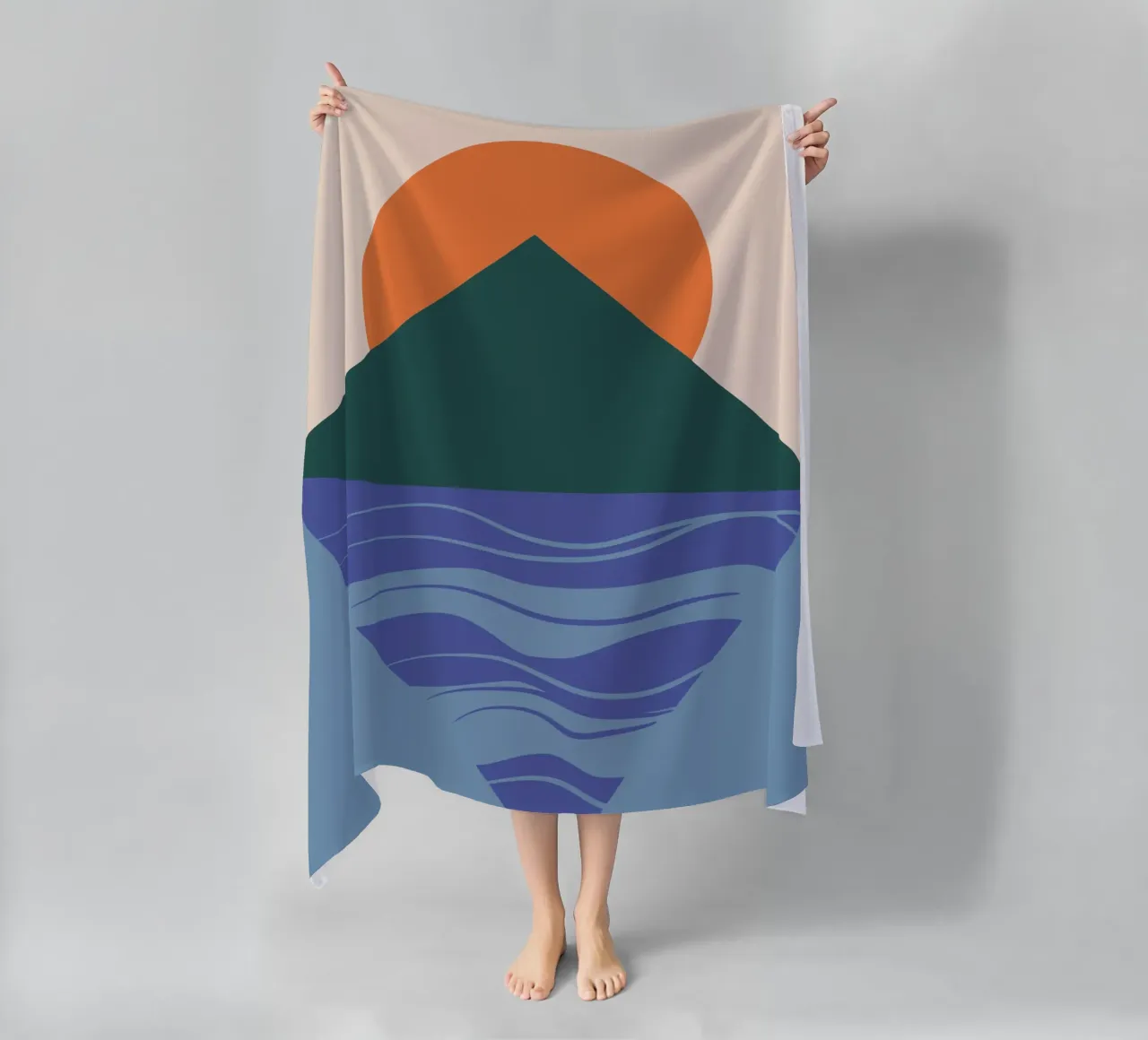 Missing reflection beach towel by Little Dean