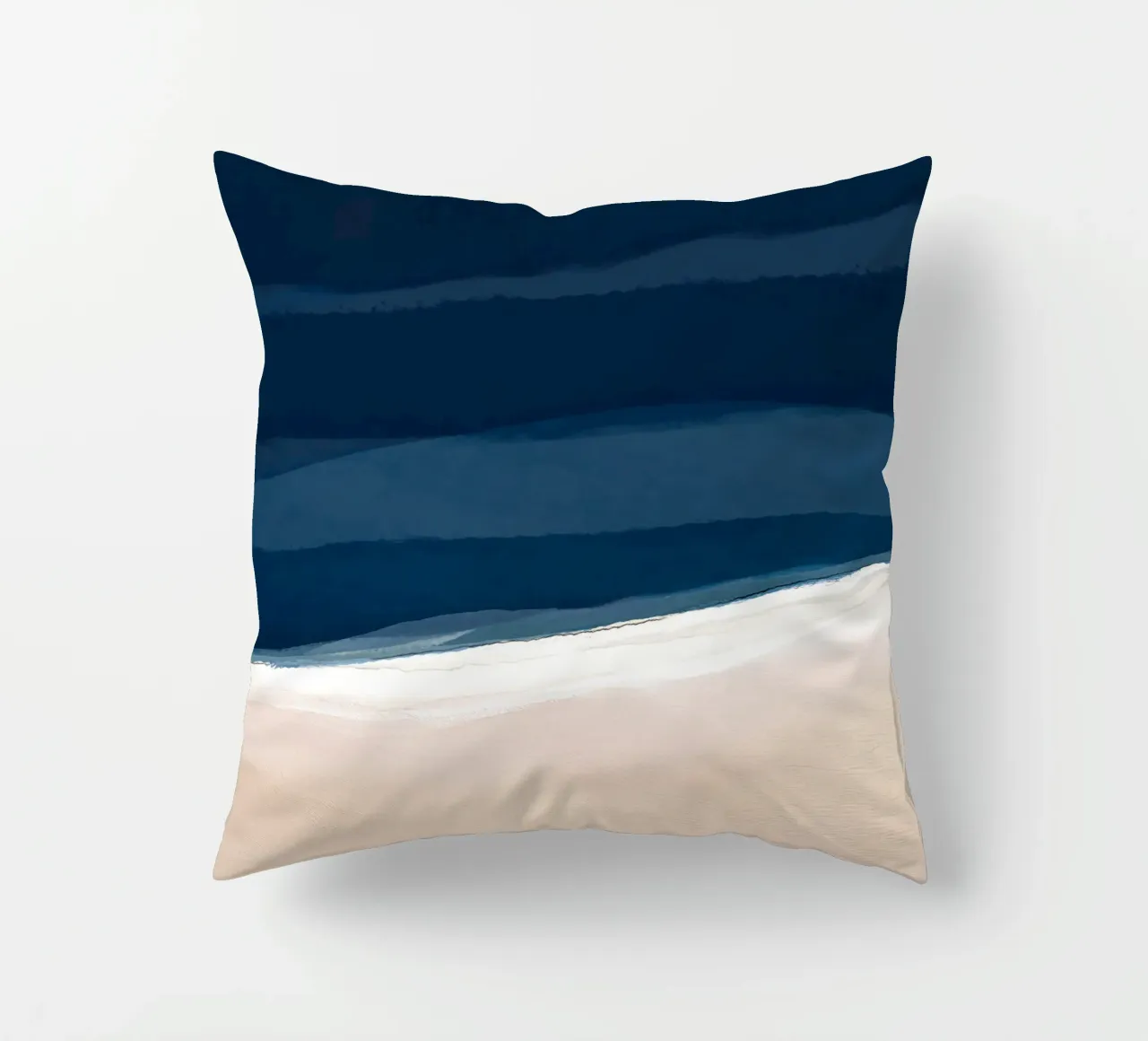 Minimal Beach Abstract 2 | Indigo and Tan cuscino da sabidussi
