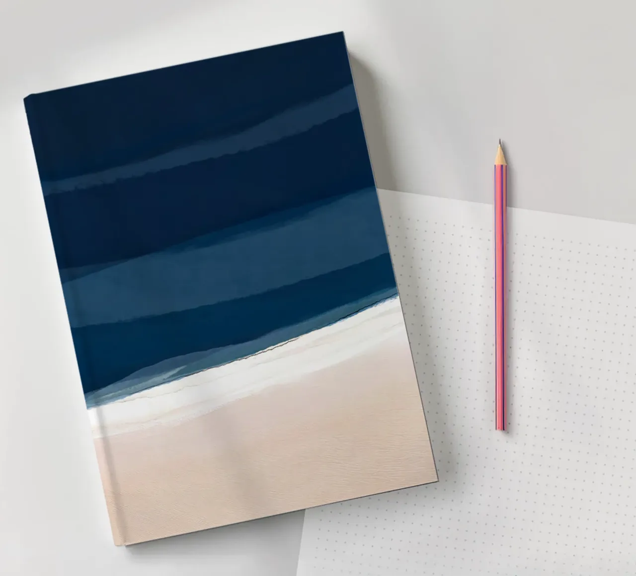 Minimal Beach Abstract 2 | Indigo and Tan diario da sabidussi