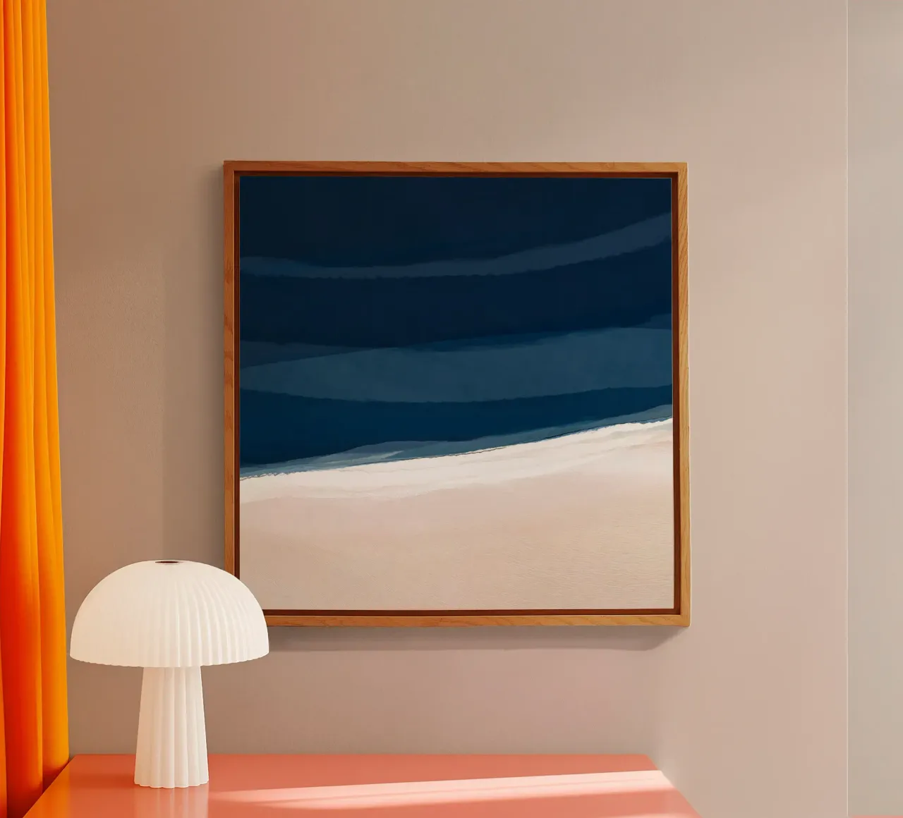 Minimal Beach Abstract 2 | Indigo and Tan plexiglass da sabidussi