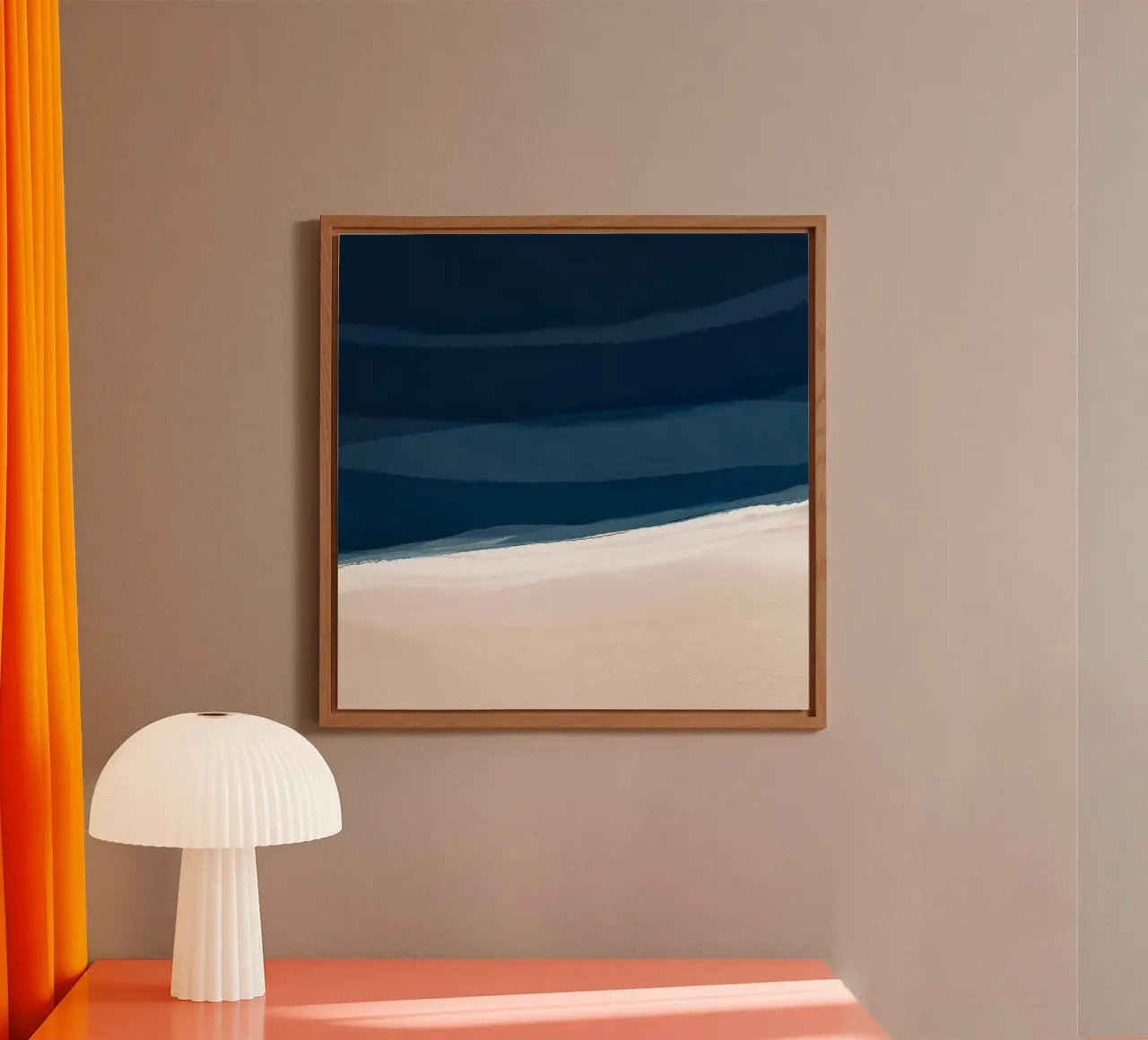 Minimal Beach Abstract 2 | Indigo and Tan alluminio dibond da sabidussi