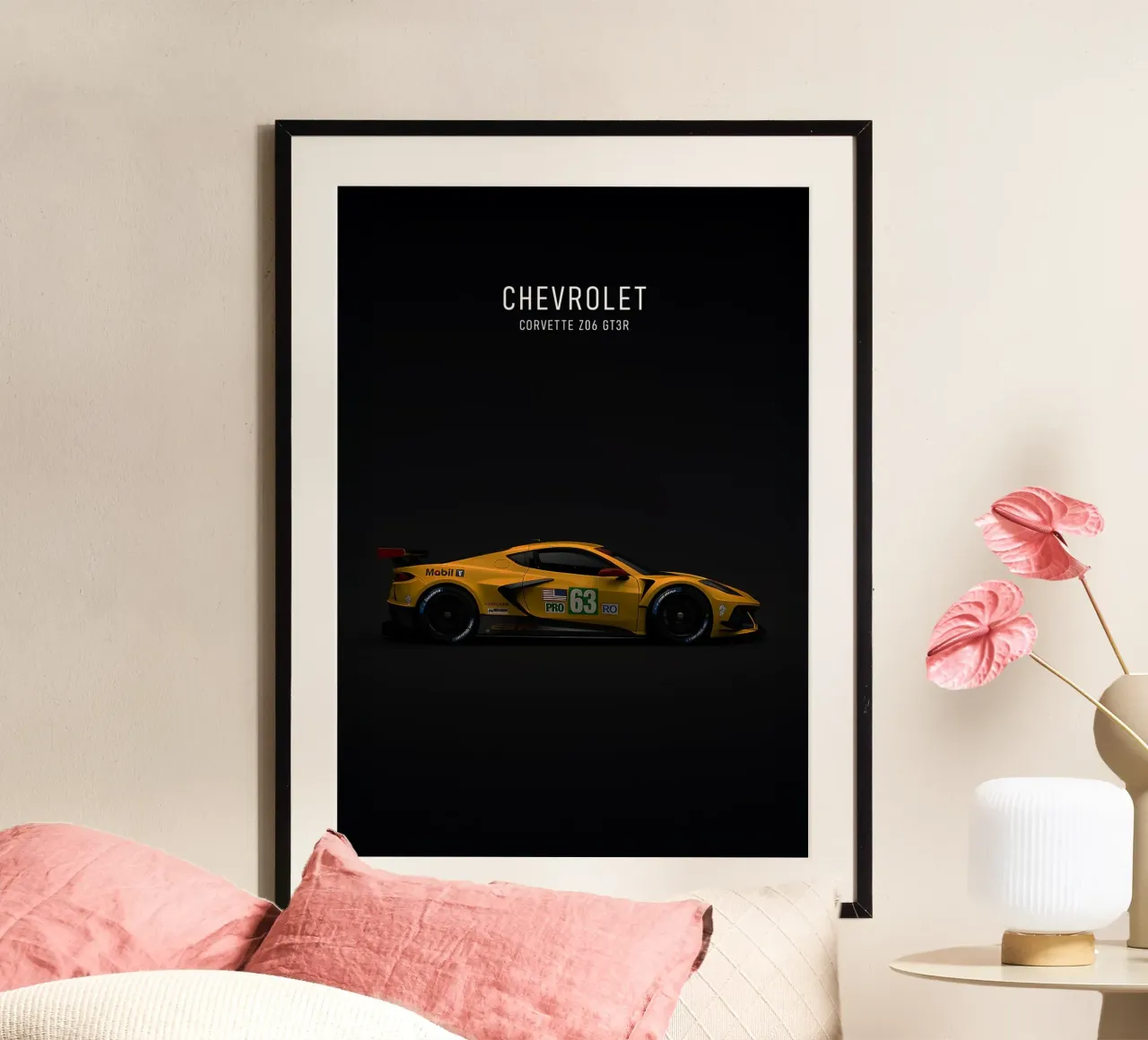 CHEVROLET Corvette Z06 GT3R poster con telaio in alluminio da AlexAuto