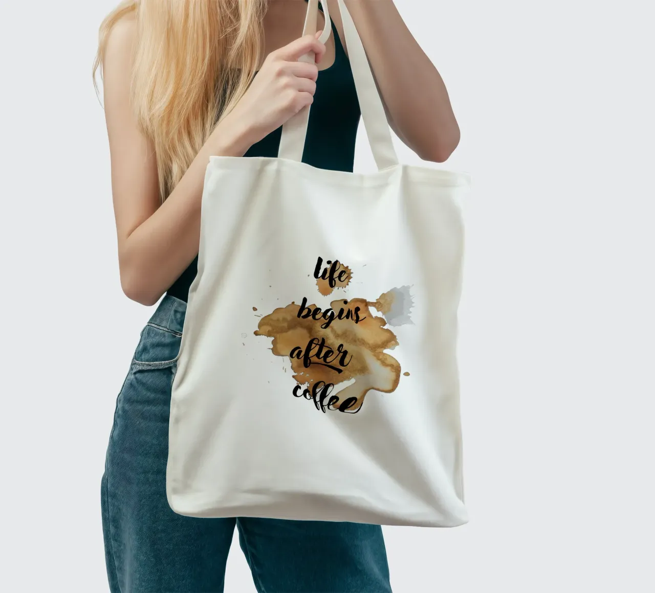 Life begins after coffee Jutebeutel von ArtDesign by KBK