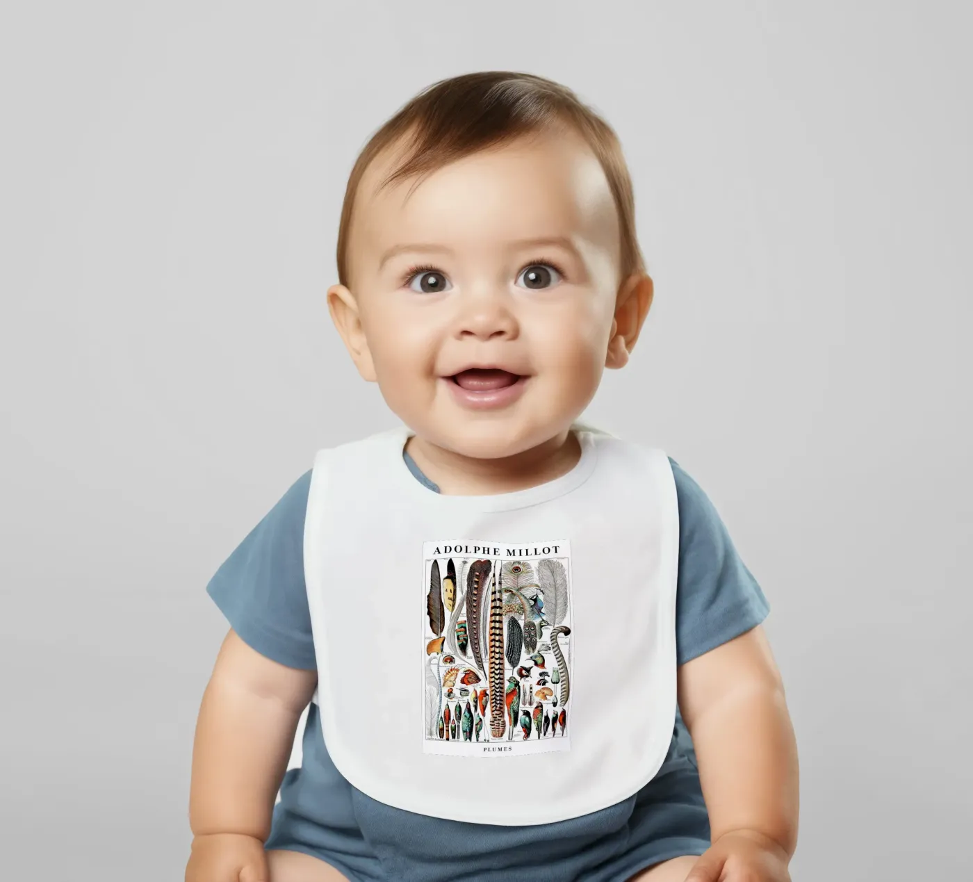 Feathers baby slabbetje van Rob Lewis