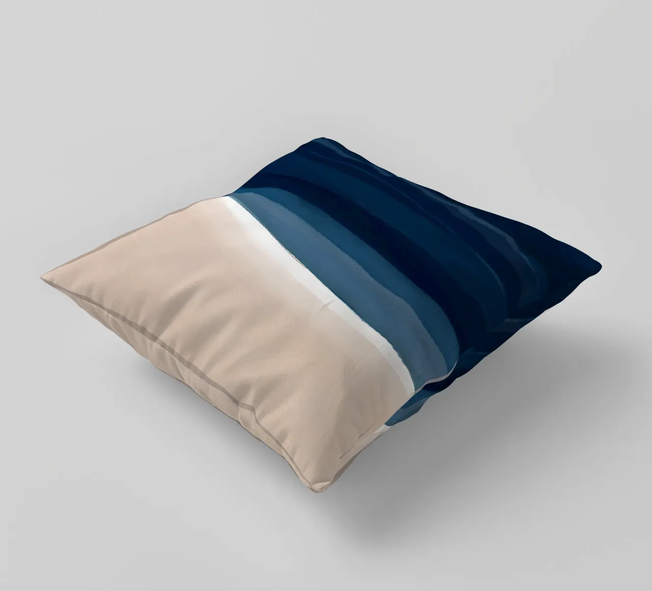 Minimal Beach Abstract 1 | Indigo and Tan cuscino da sabidussi
