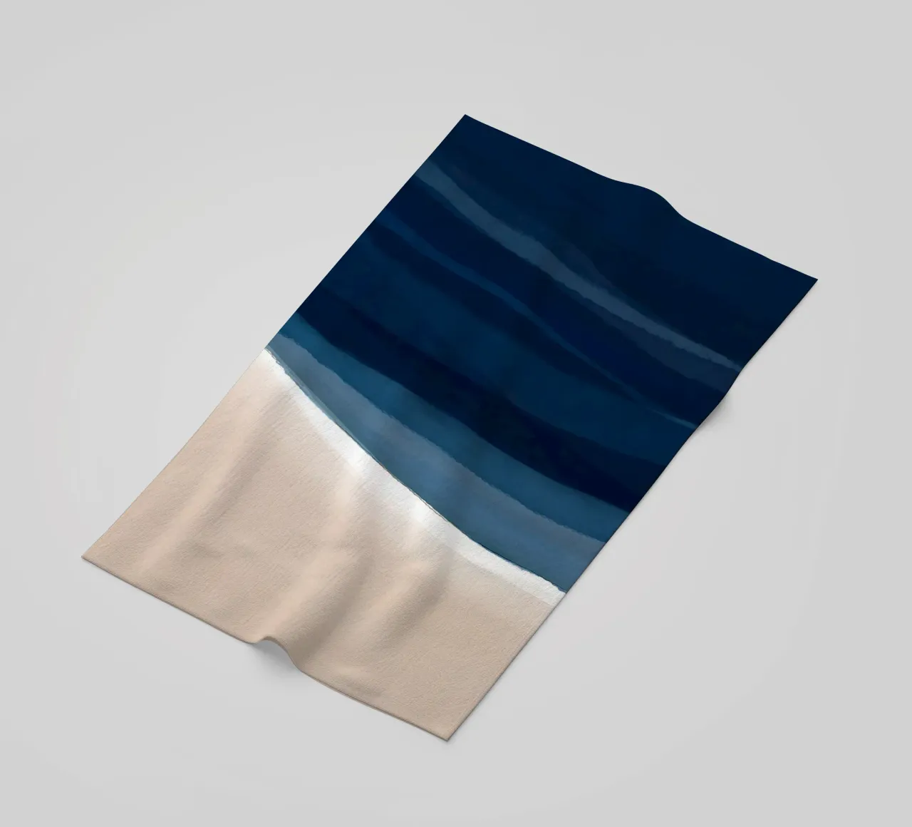Minimal Beach Abstract 1 | Indigo and Tan telo mare da sabidussi