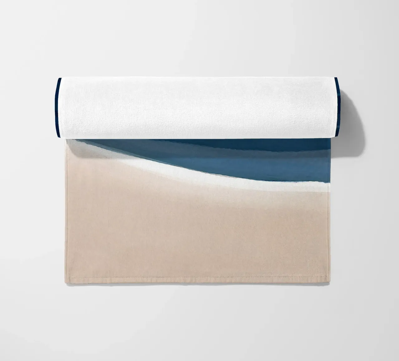 Minimal Beach Abstract 1 | Indigo and Tan telo mare da sabidussi