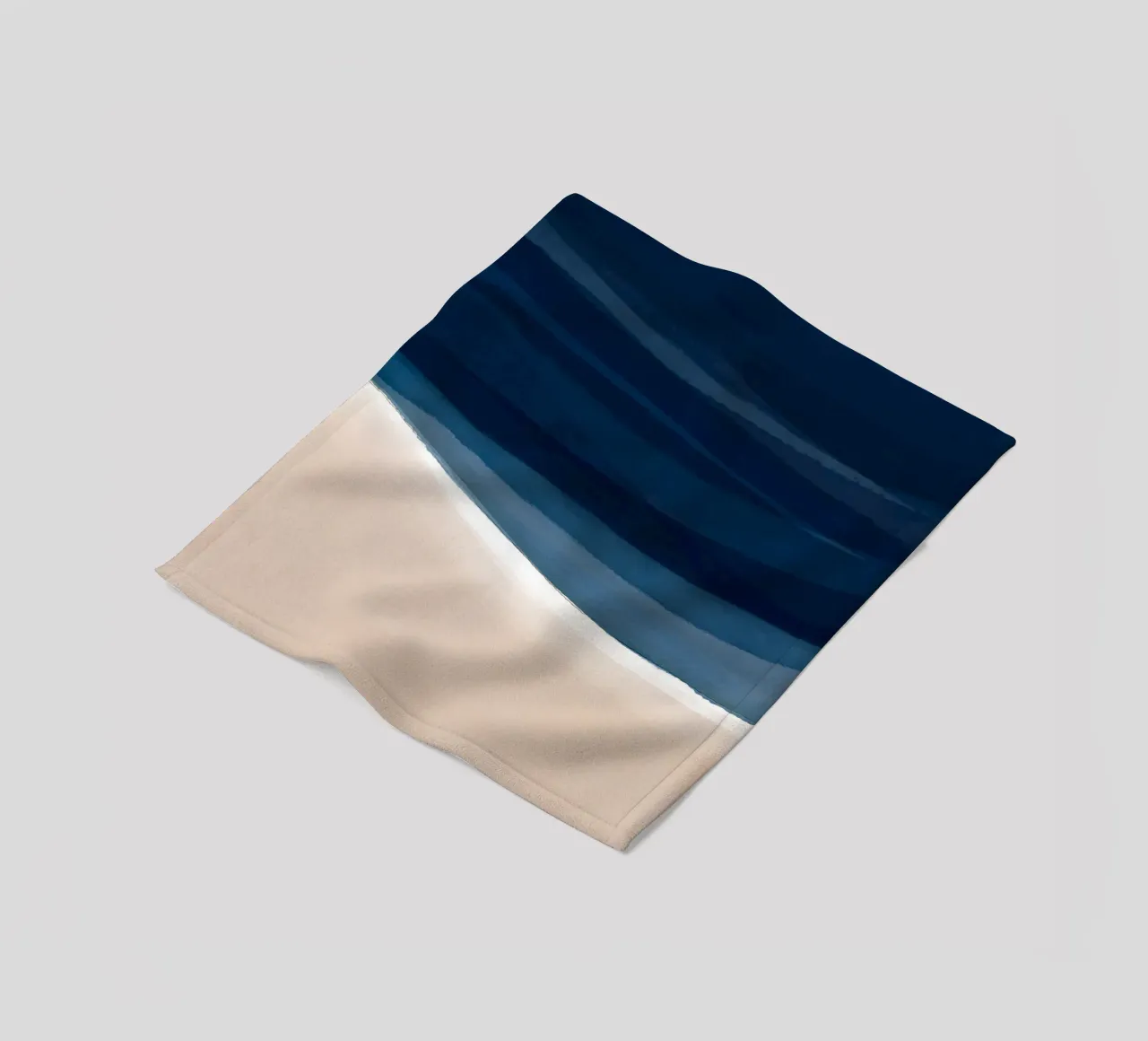 Minimal Beach Abstract 1 | Indigo and Tan coperta in pile da sabidussi