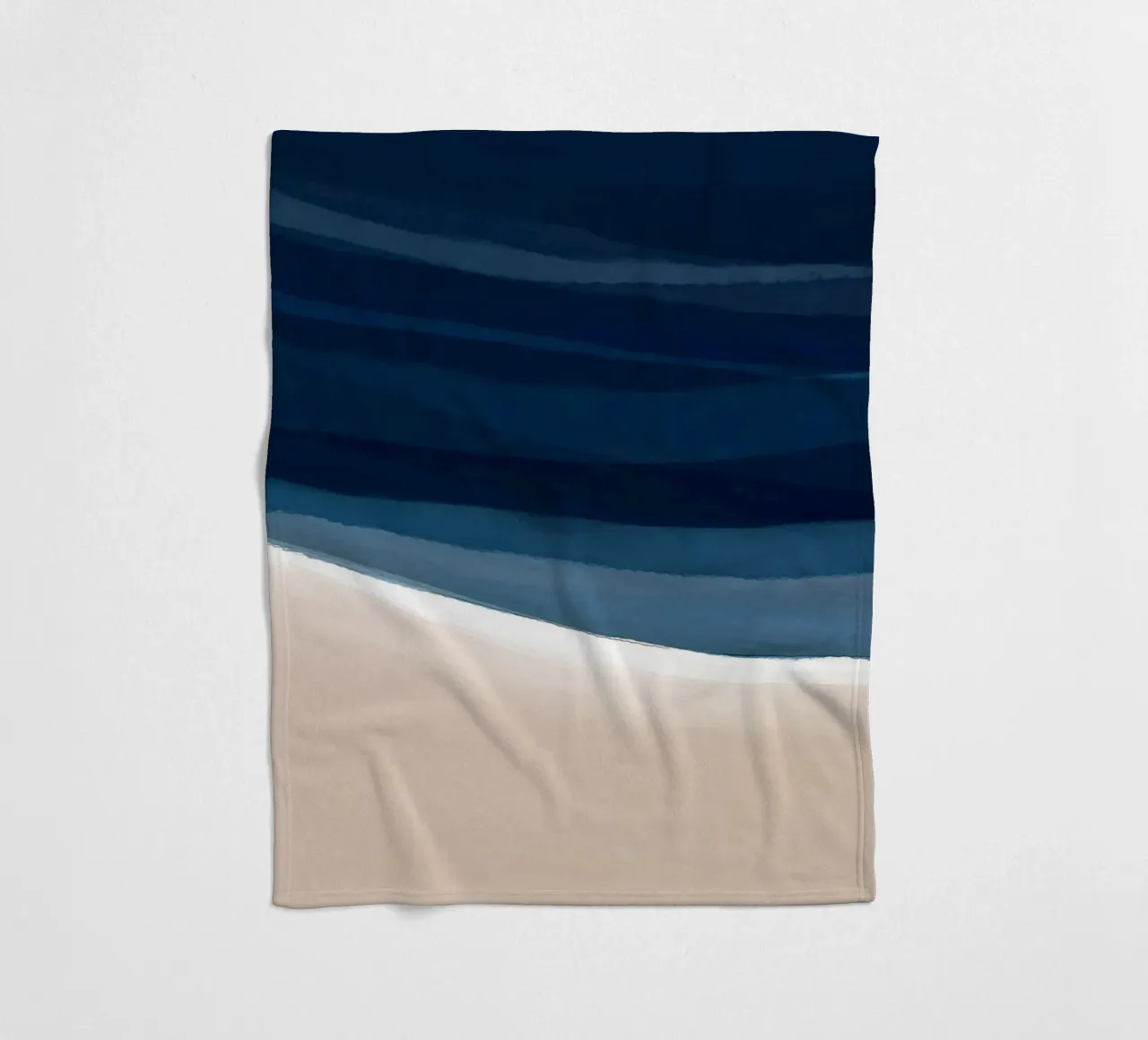 Minimal Beach Abstract 1 | Indigo and Tan coperta in pile da sabidussi