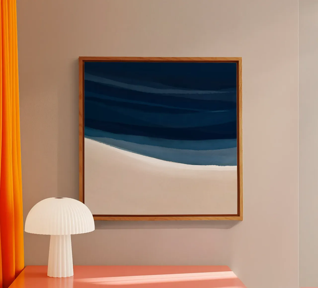 Minimal Beach Abstract 1 | Indigo and Tan plexiglass da sabidussi