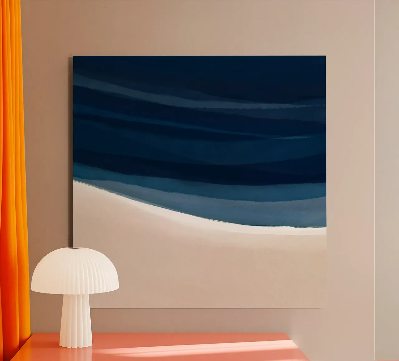 Minimal Beach Abstract 1 | Indigo and Tan pannello forex da sabidussi