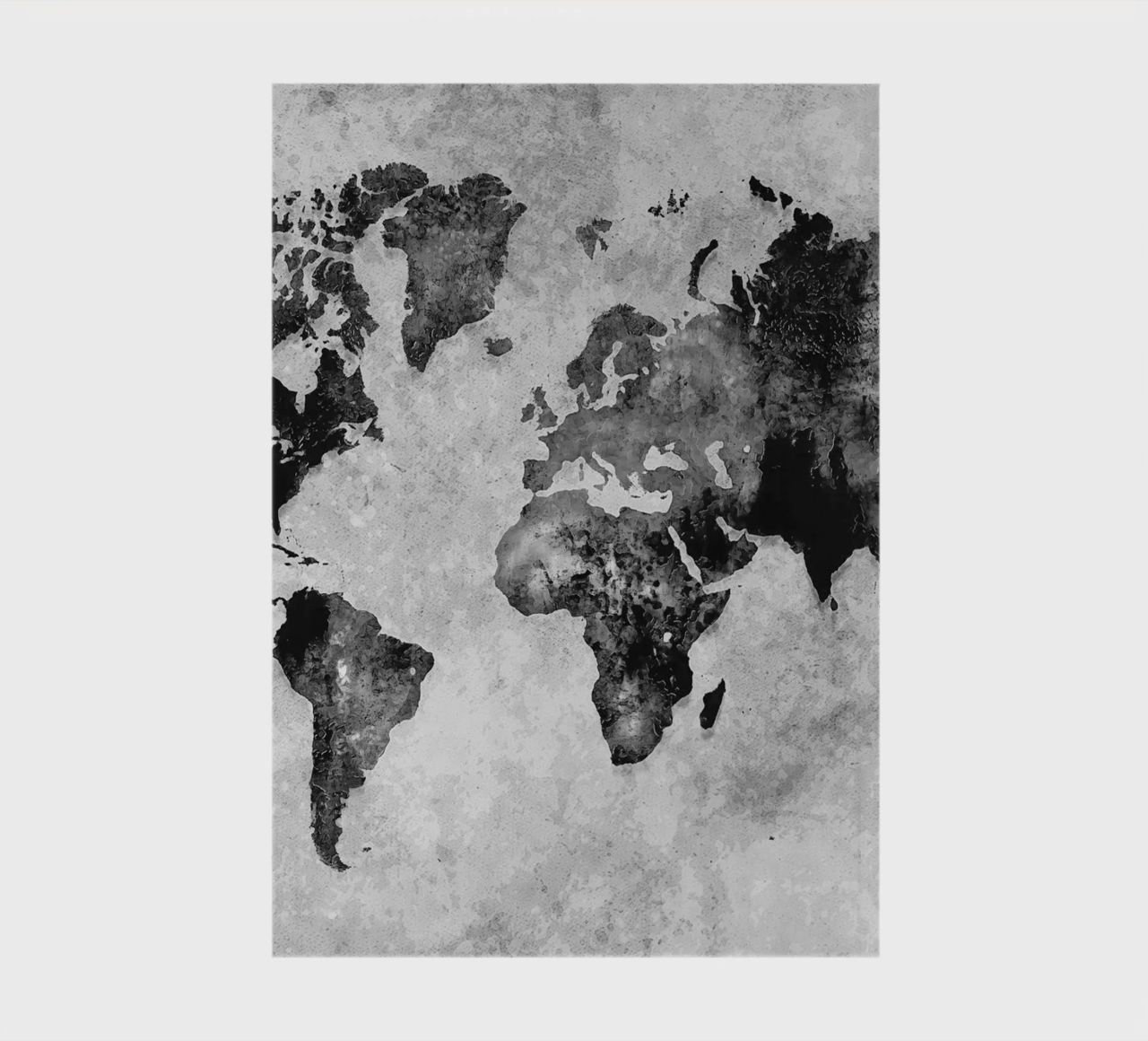 Black and white world map art notebook by Justyna Jaszke JBJart