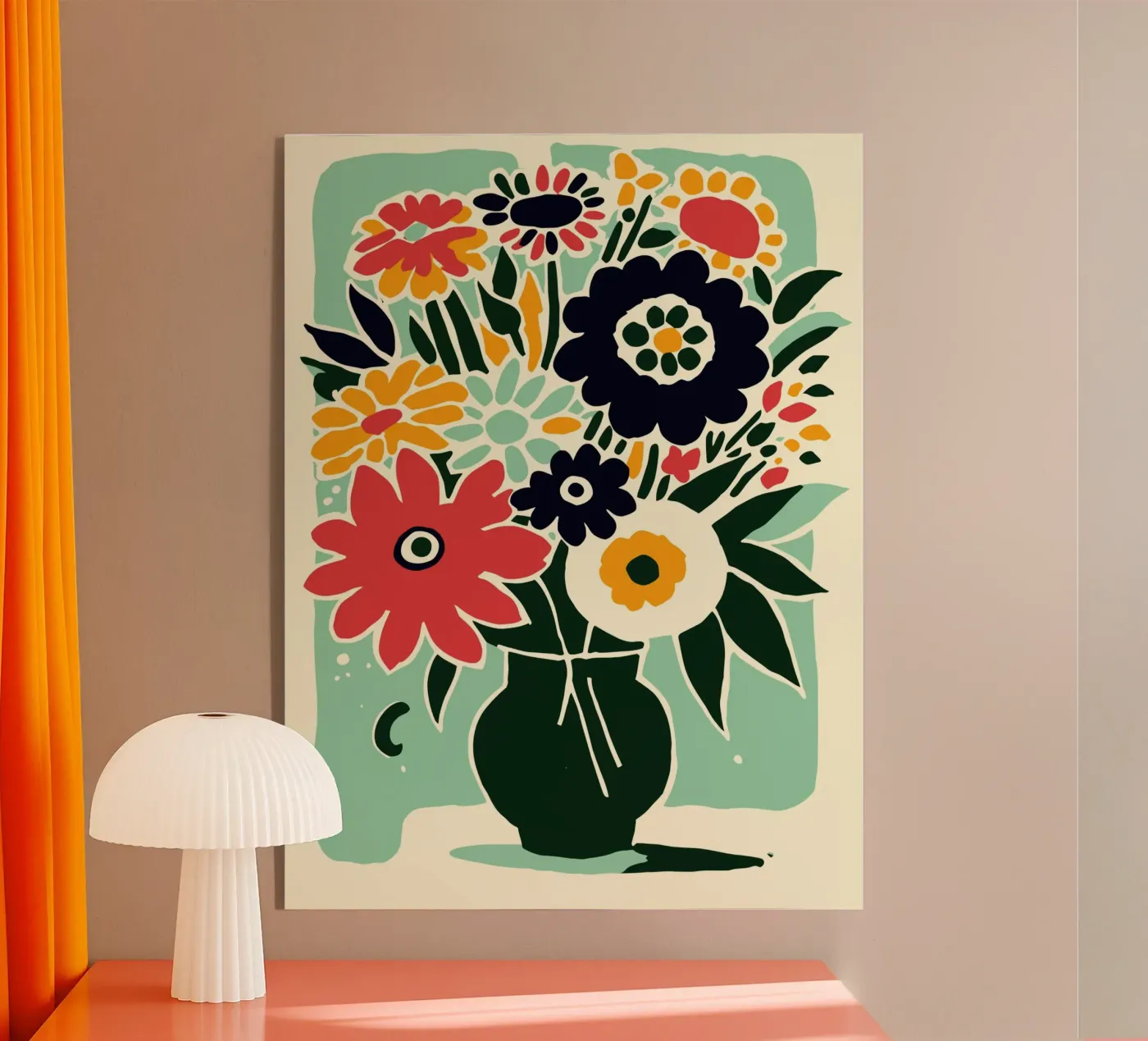 Retro Flowers plexiglass da Artsy Bessy