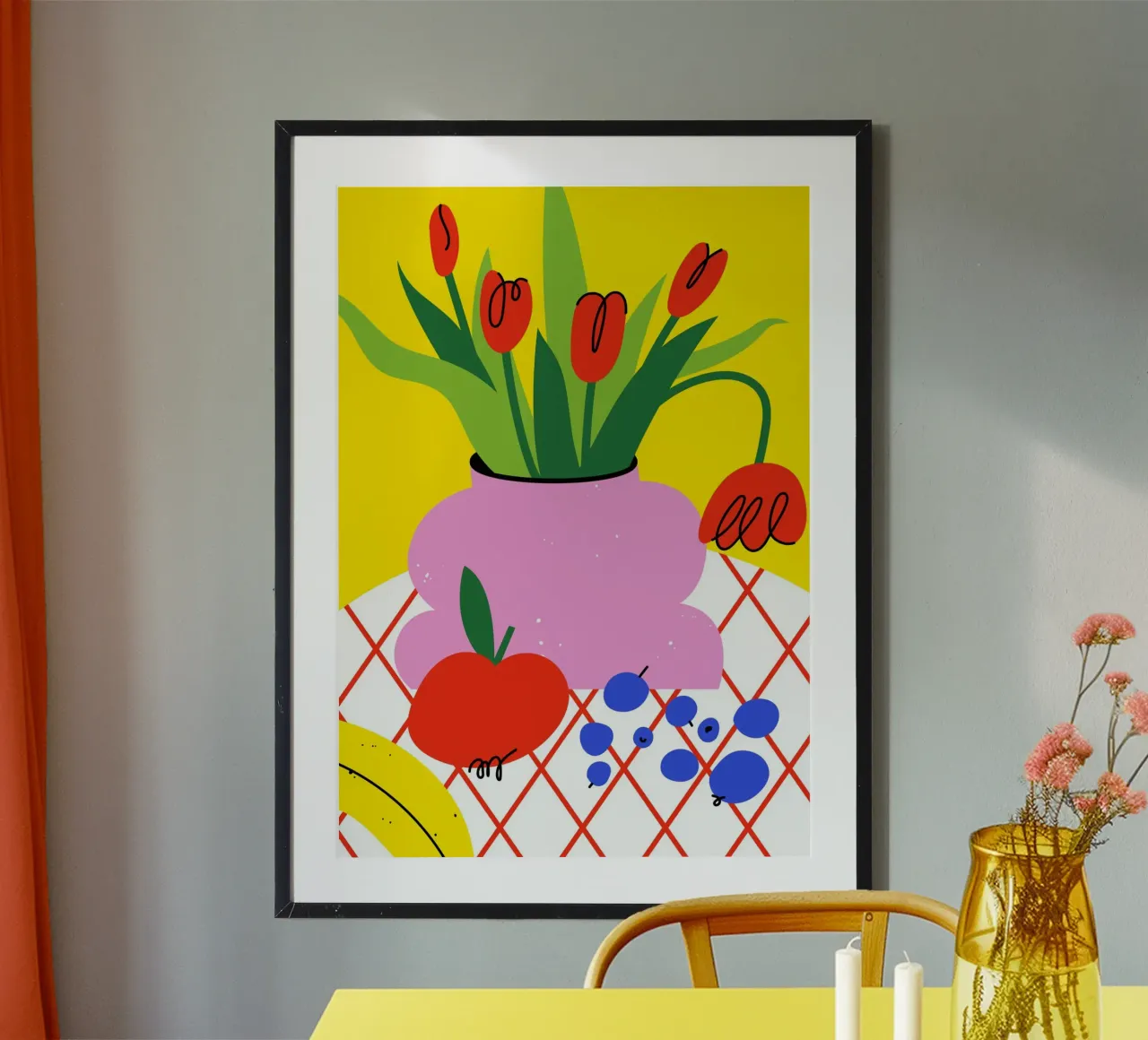 Sunshine Picnic poster con telaio in plastica da Artsy Bessy