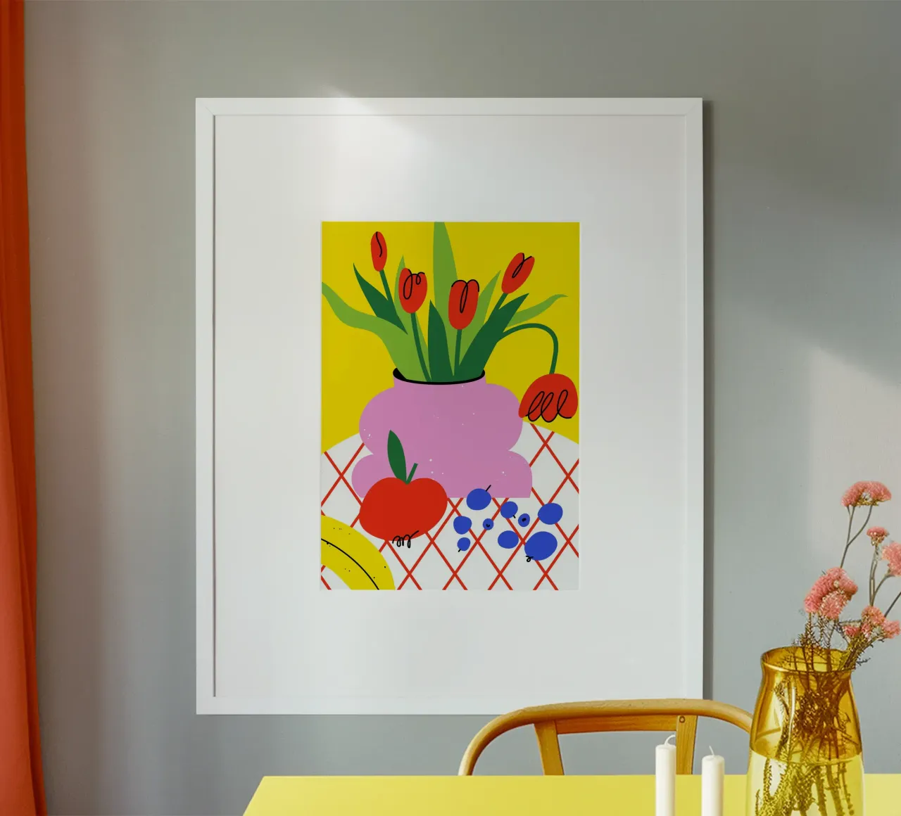 Sunshine Picnic poster con telaio in plastica da Artsy Bessy