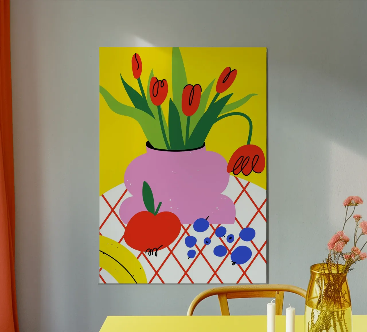 Sunshine Picnic poster con telaio in plastica da Artsy Bessy