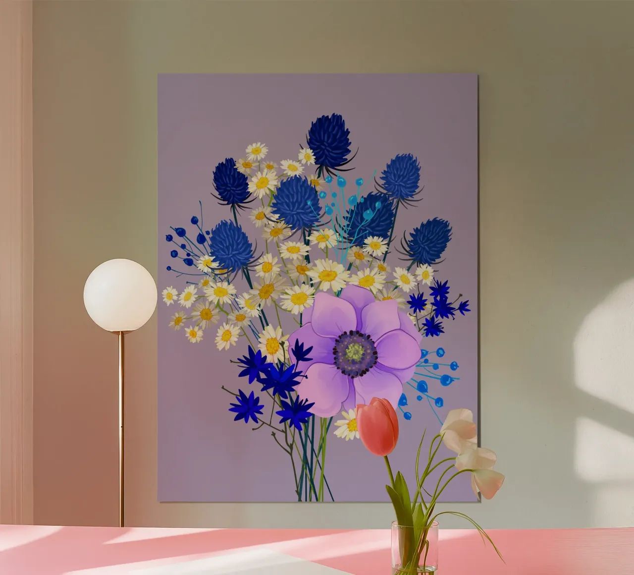 Blues and Purples poster con telaio in alluminio da Artsy Bessy