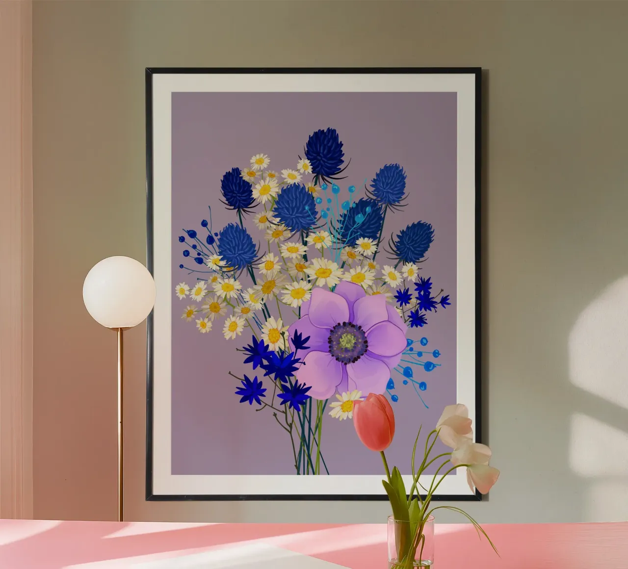 Blues and Purples poster con telaio in alluminio da Artsy Bessy