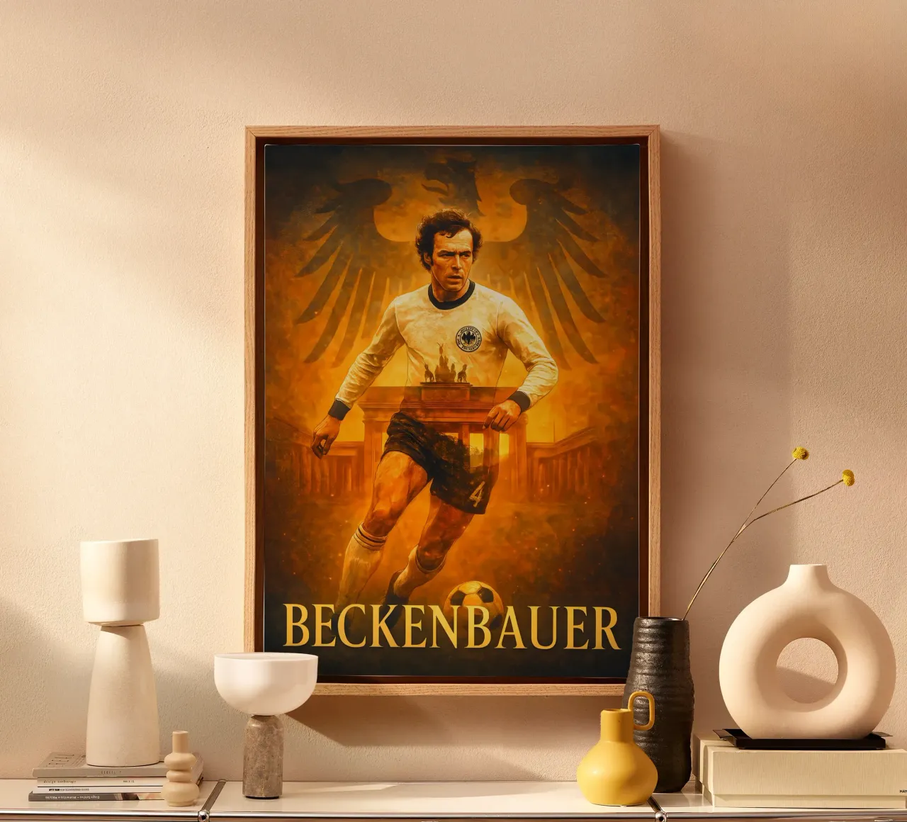 Franz Beckenbauer tela con Cornice a cassetta da Cyberpunk Canvas
