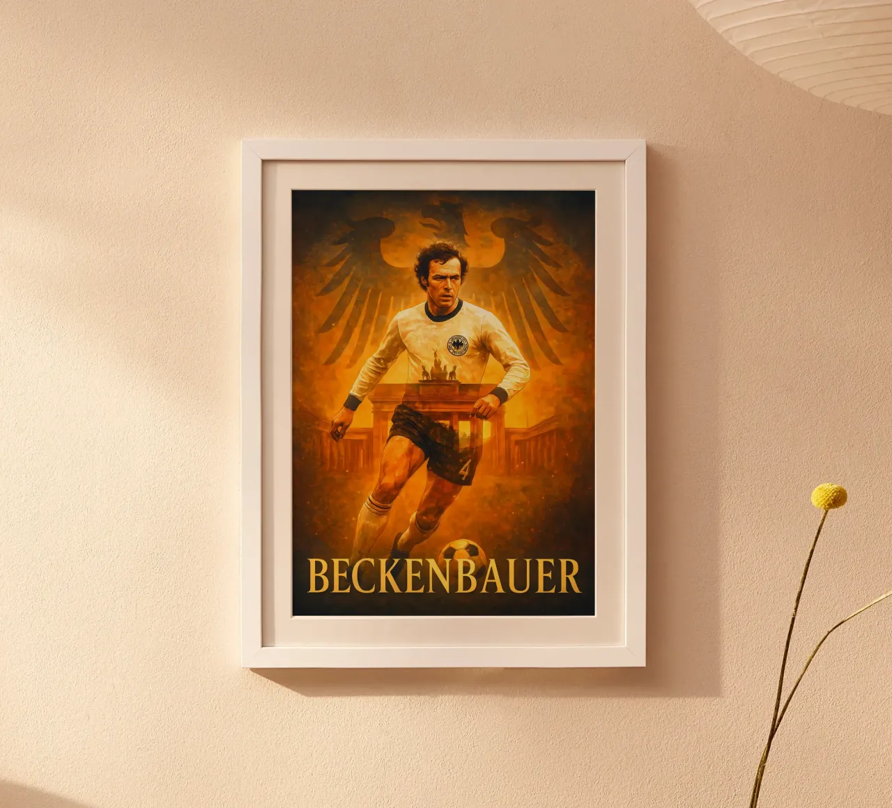 Franz Beckenbauer poster con telaio in alluminio da Cyberpunk Canvas