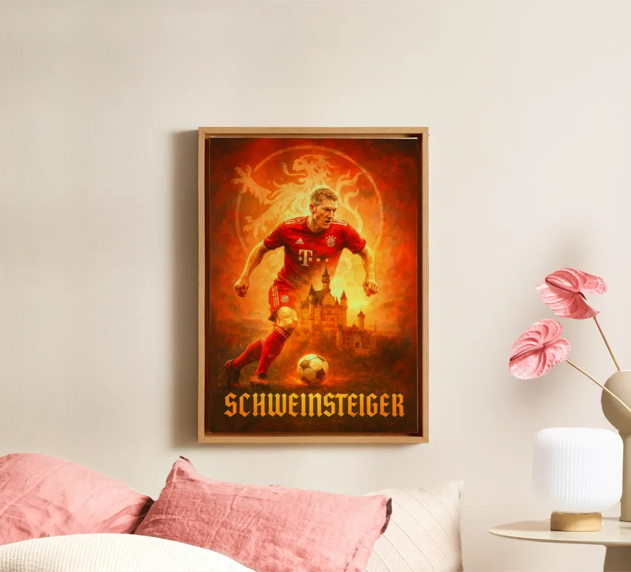 Bastian Schweinsteiger tela con Cornice a cassetta da Cyberpunk Canvas