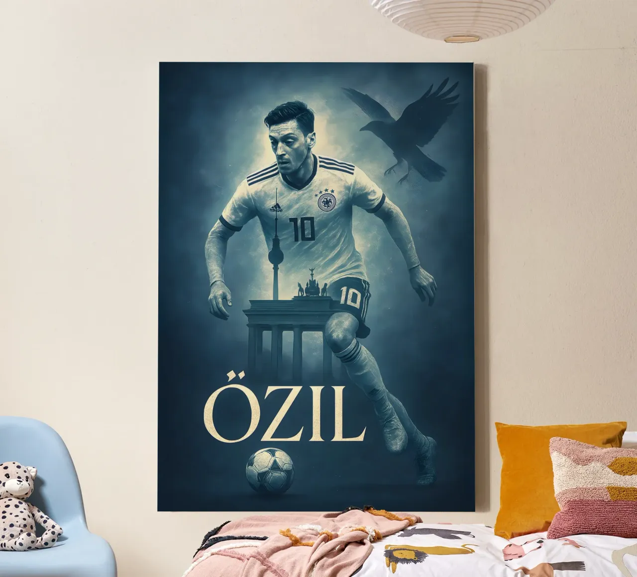 Mesut Ozil tela con Cornice a cassetta da Cyberpunk Canvas