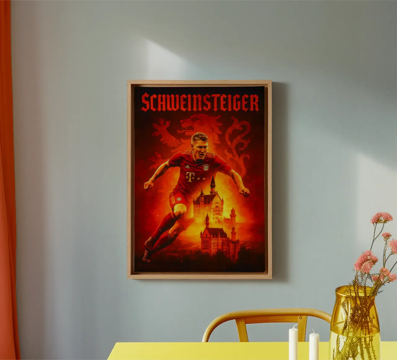 Bastian Schweinsteiger tela con Cornice a cassetta da Cyberpunk Canvas