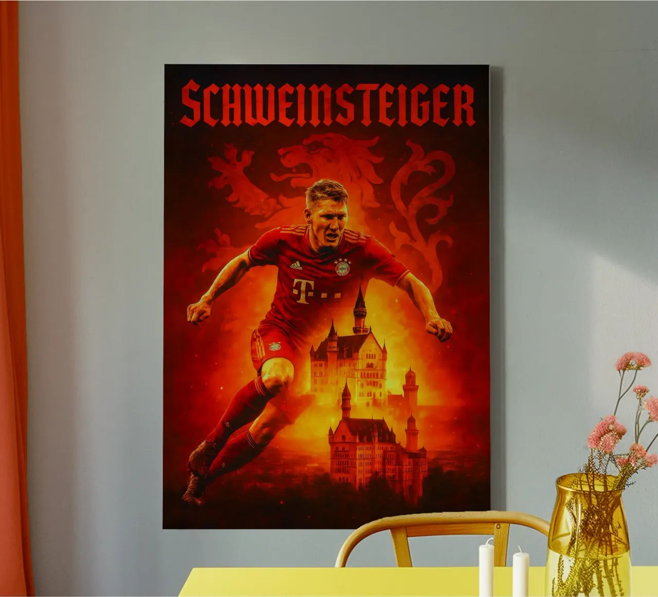 Bastian Schweinsteiger tela con Cornice a cassetta da Cyberpunk Canvas