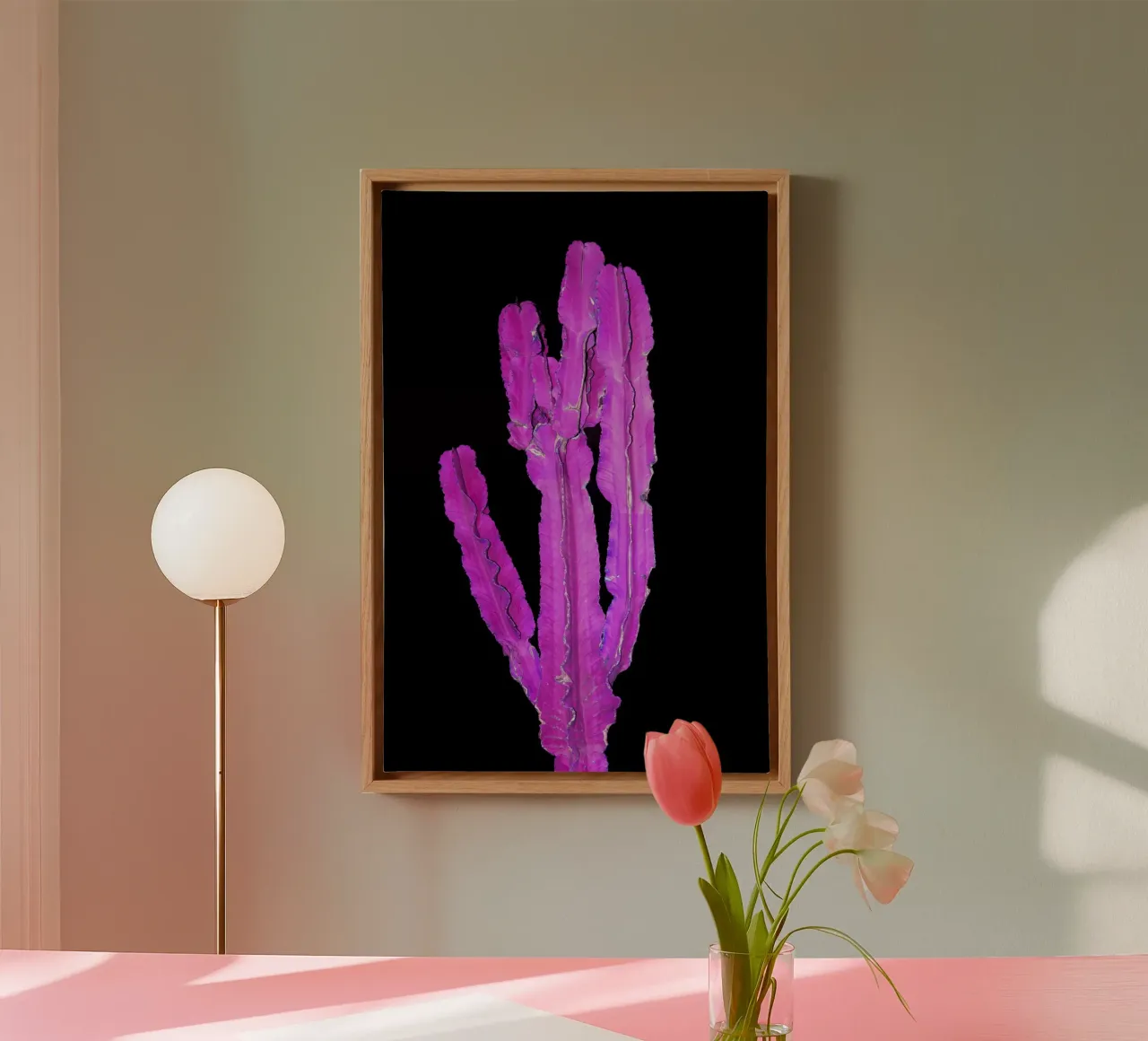 Cactus 2 tela con Cornice a cassetta da rafael campezato