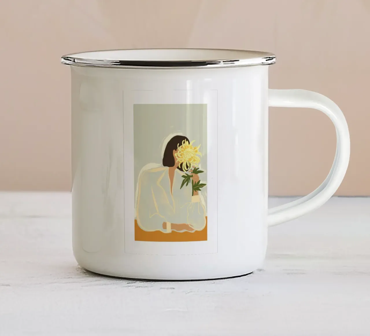Il crisantemo tazza in smalto da mary shop