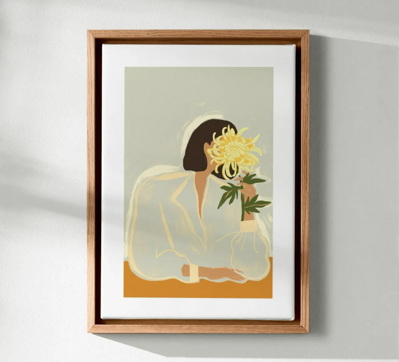 Il crisantemo tela con Cornice a cassetta da mary shop