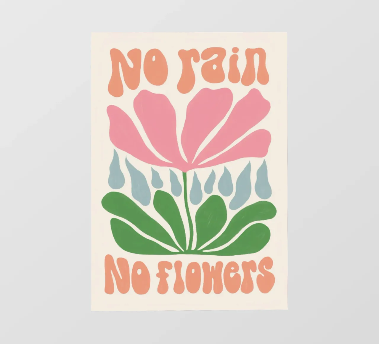 Sin lluvia. Sin flores lámina retroiluminada de mary shop